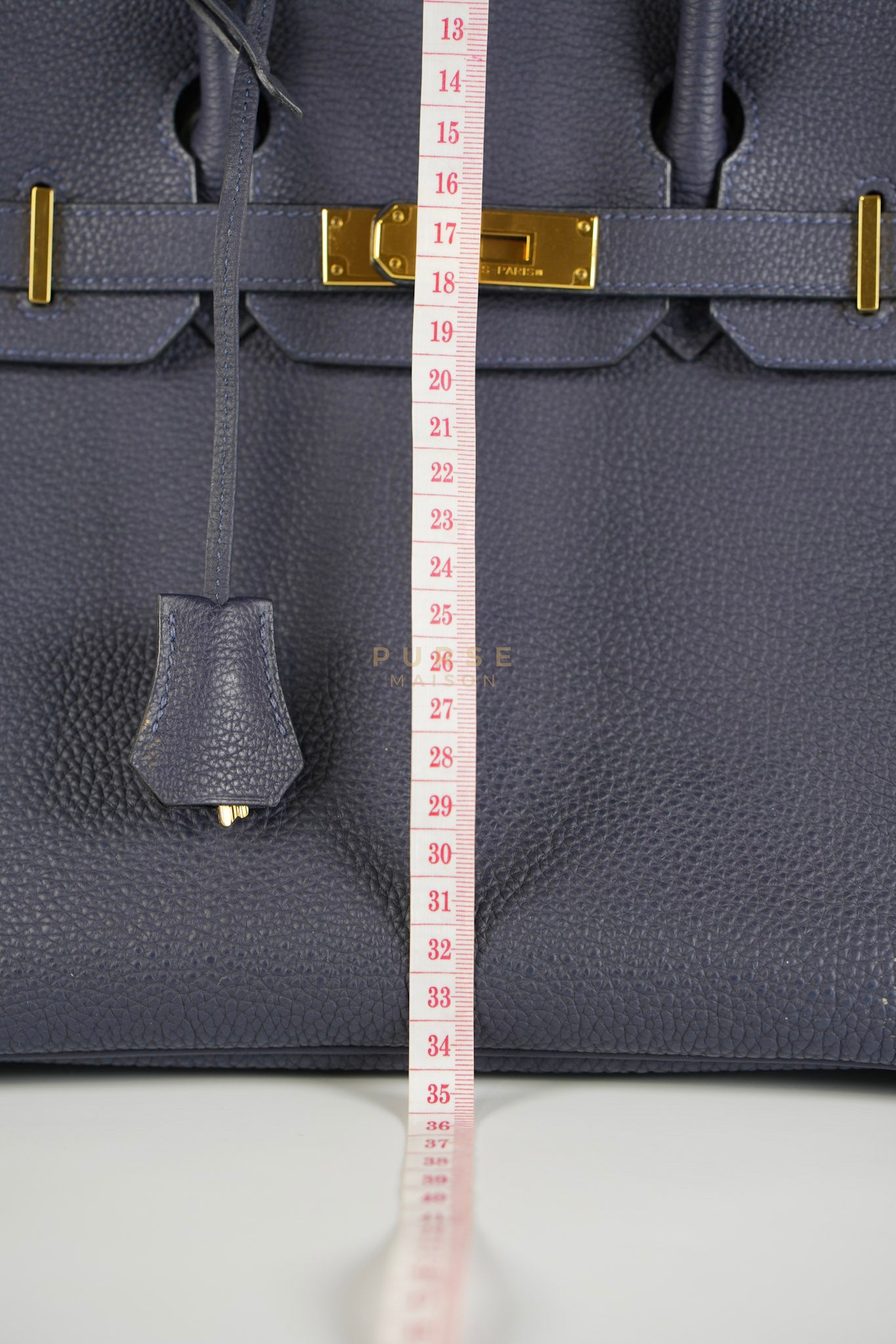 Birkin 30 Blue Nuit in Togo Leather and Gold Hardware Stamp X (2016) | Purse Maison Luxury Bags Shop