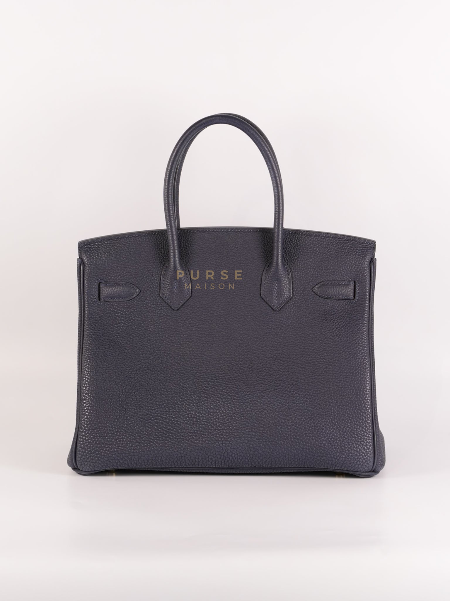Birkin 30 Blue Nuit in Togo Leather and Gold Hardware Stamp X (2016) | Purse Maison Luxury Bags Shop