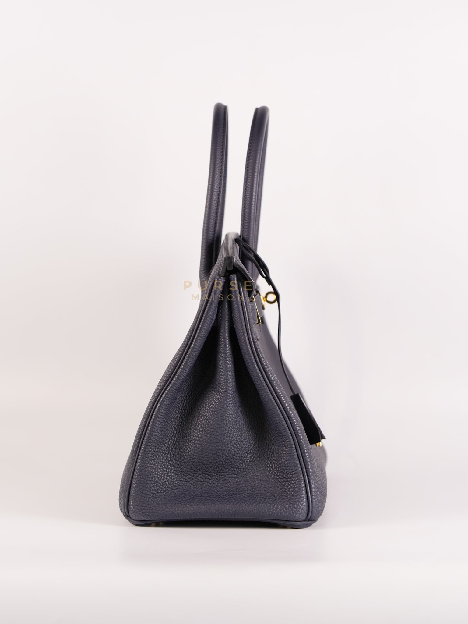 Birkin 30 Blue Nuit in Togo Leather and Gold Hardware Stamp X (2016) | Purse Maison Luxury Bags Shop