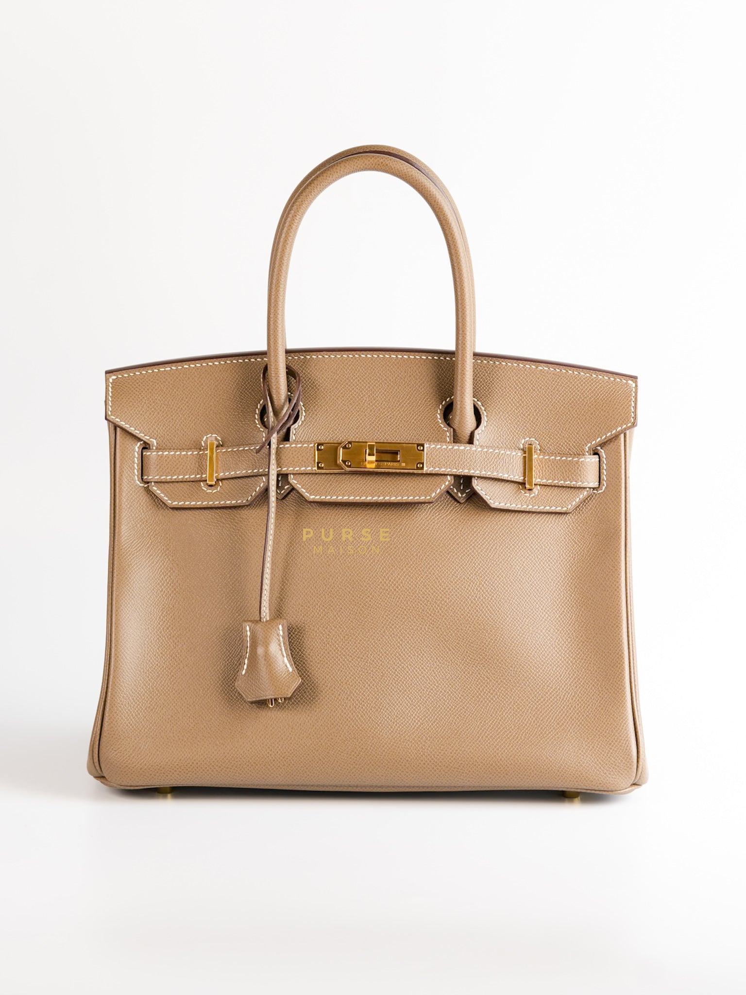 Birkin 30 Etoupe Togo Leather and Gold Hardware Stamp Z | Purse Maison Luxury Bags Shop