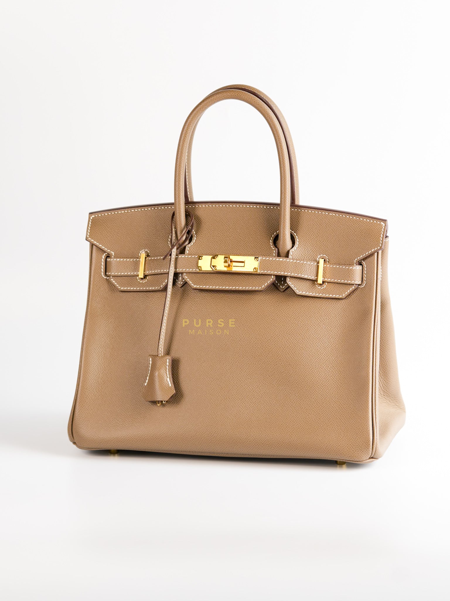 Birkin 30 Etoupe Togo Leather and Gold Hardware Stamp Z | Purse Maison Luxury Bags Shop