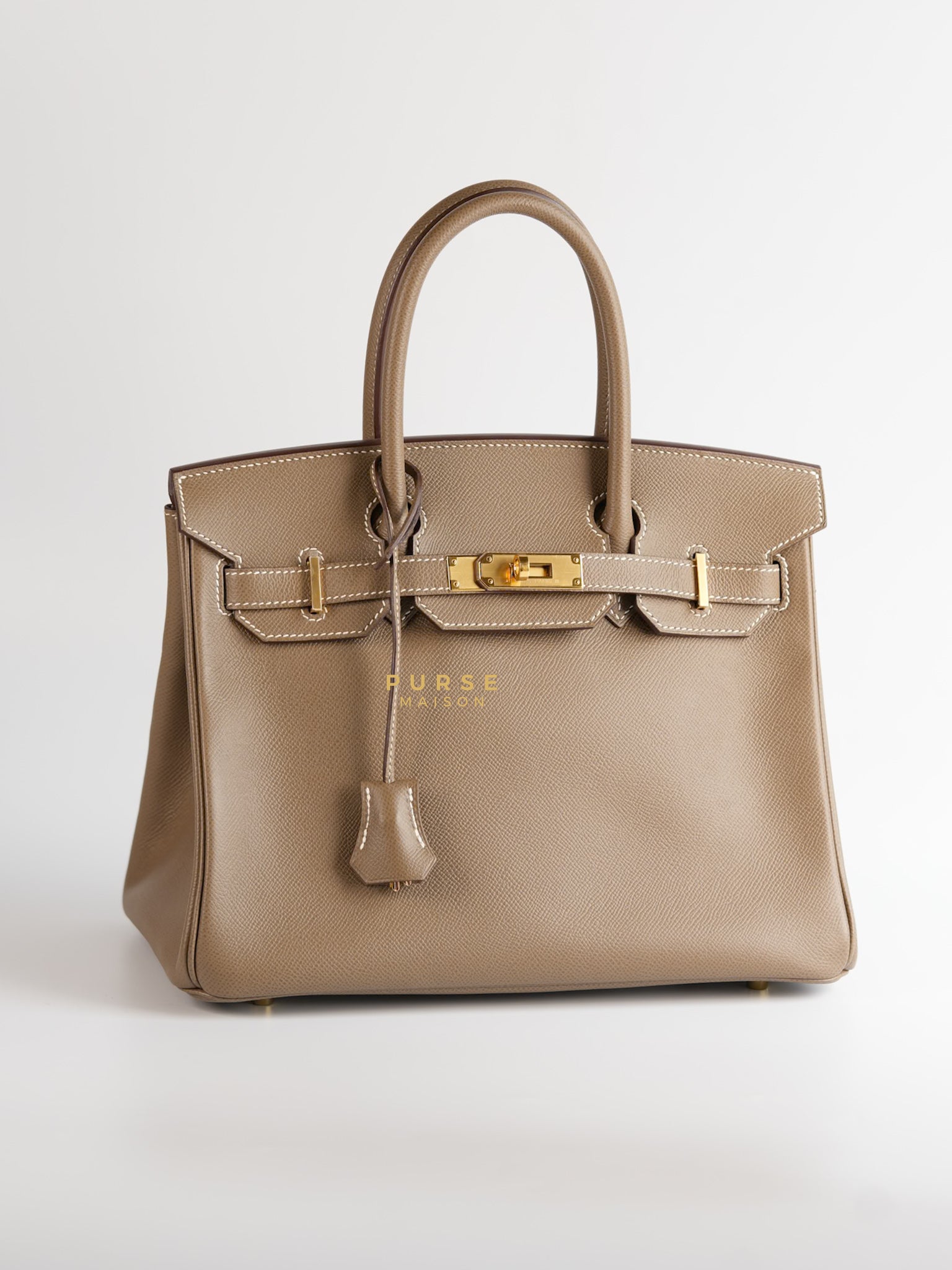 Birkin 30 Etoupe Togo Leather and Gold Hardware Stamp Z | Purse Maison Luxury Bags Shop