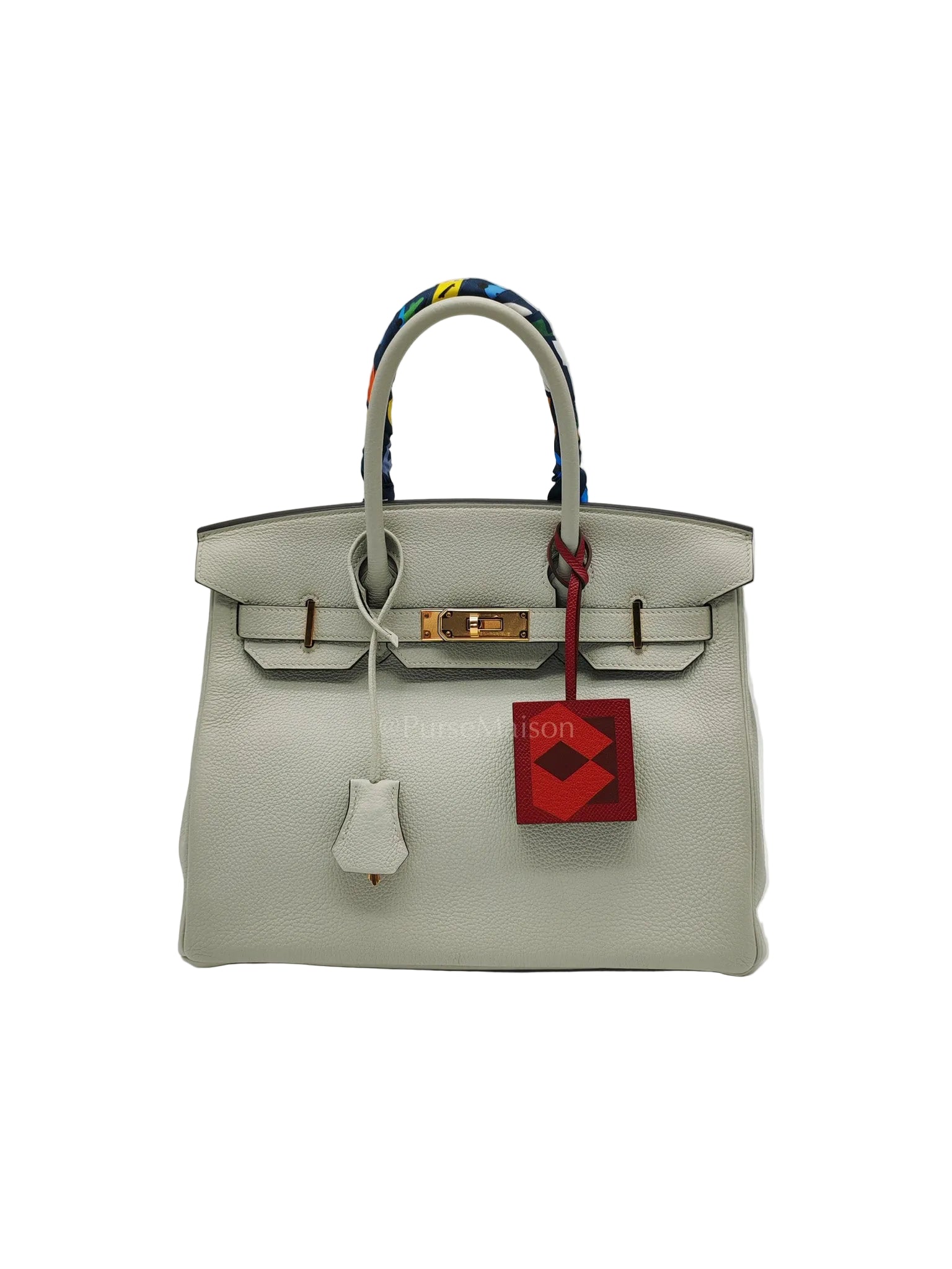 Birkin 30 Gris Neve Togo Leather in Gold Hardware Stamp B(2023) with Free Twilly and Charms | Purse Maison Luxury Bags Shop