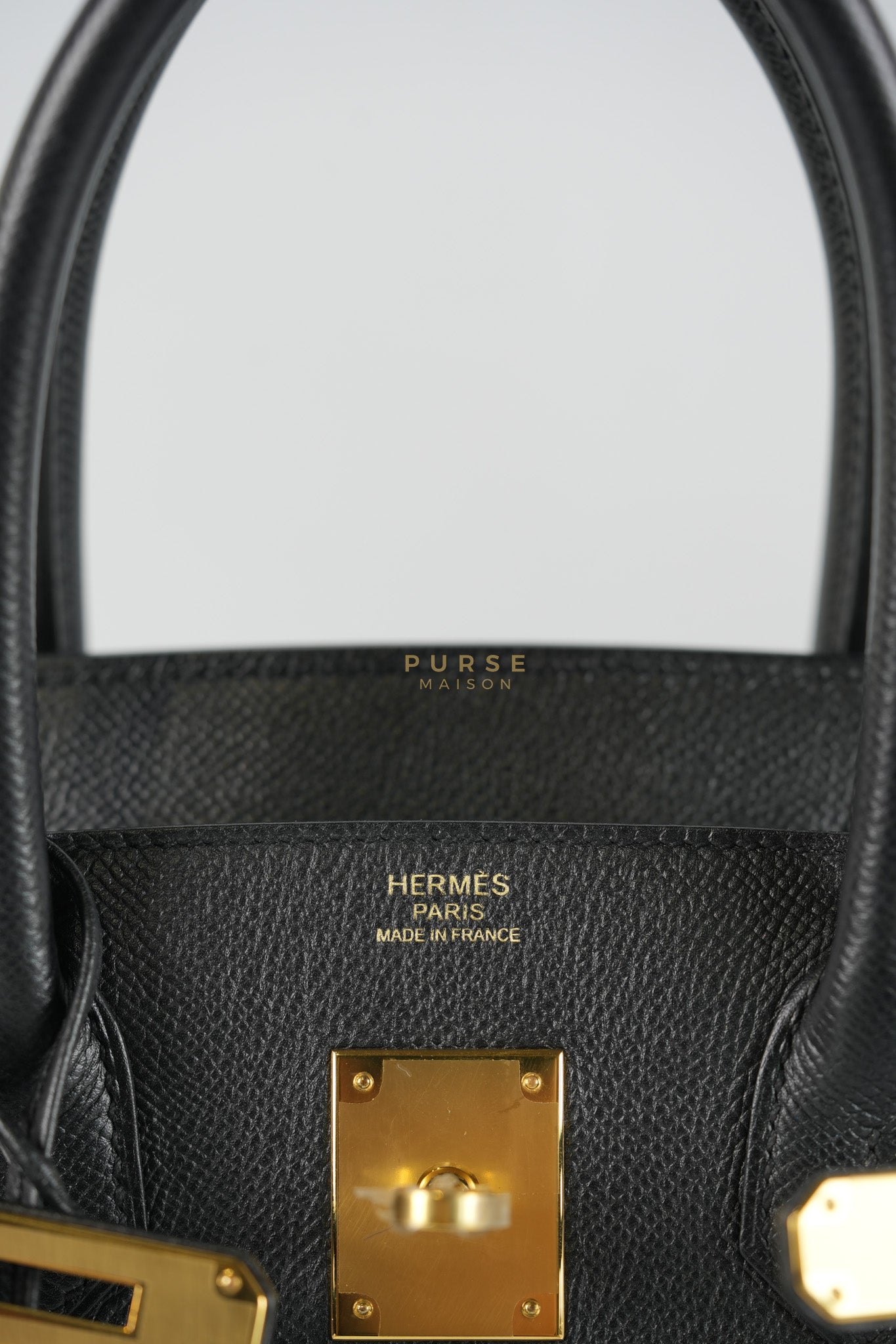 Birkin 30 in Black Epsom Leather and Gold Hardware Stamp A (2017) | Purse Maison Luxury Bags Shop