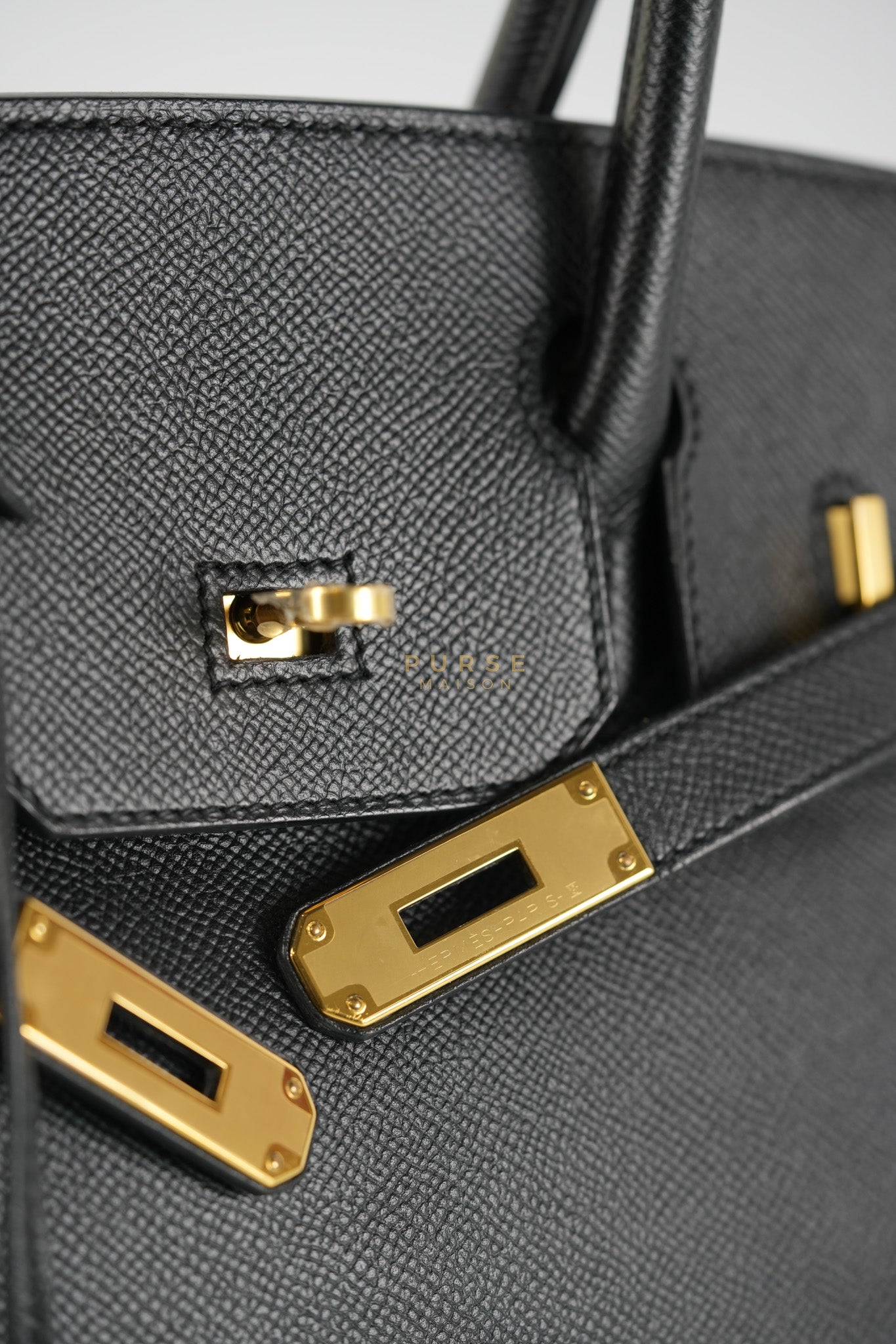 Birkin 30 in Black Epsom Leather and Gold Hardware Stamp A (2017) | Purse Maison Luxury Bags Shop
