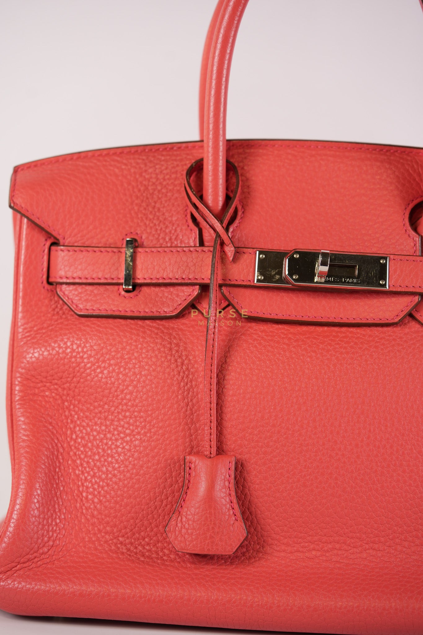 Birkin 30 in Bougainvillier Clemence Leather Palladium Hardware Stamp N Square (2010) | Purse Maison Luxury Bags Shop