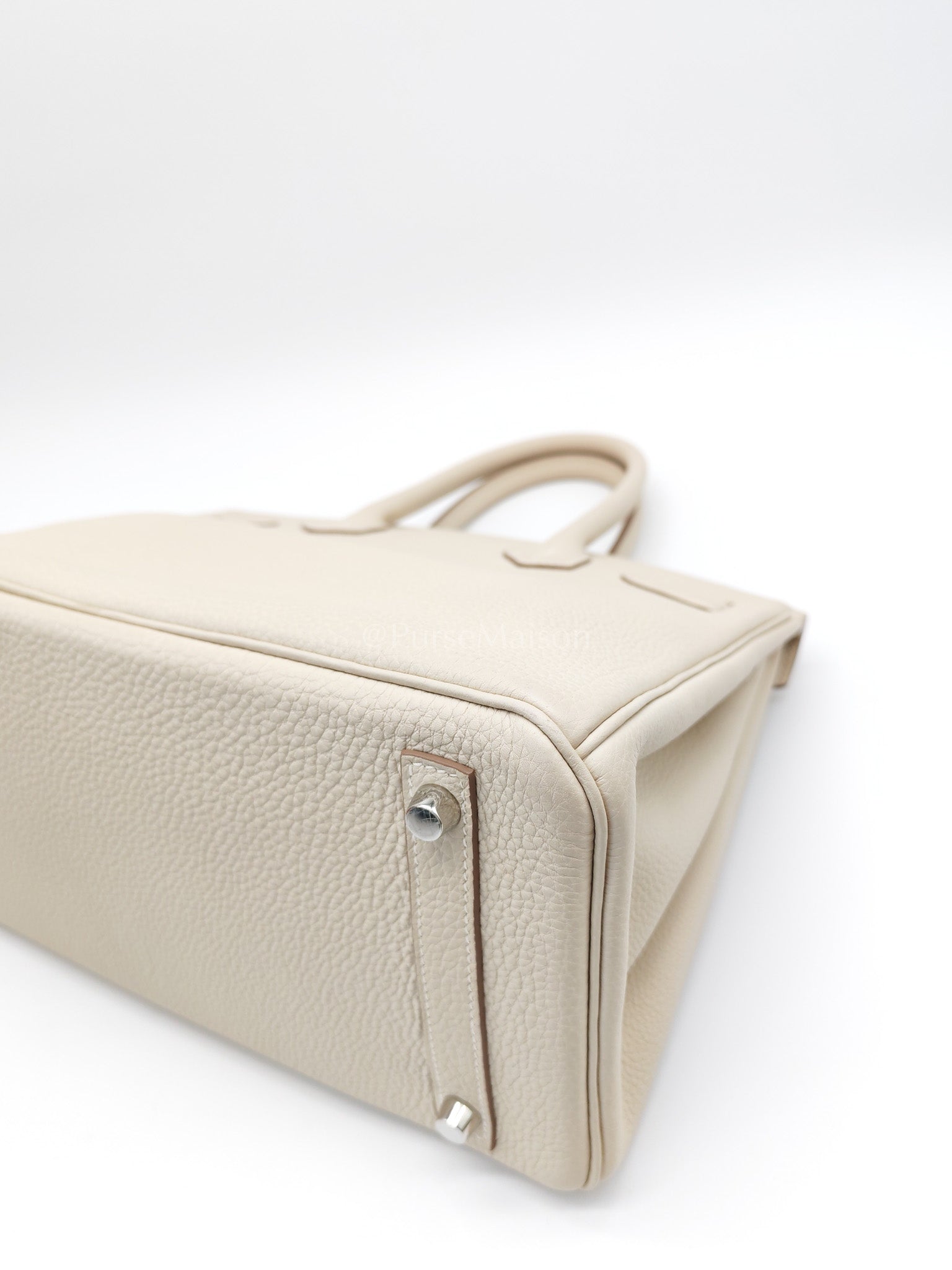 Birkin 30 in Craie Togo Leather Palladium Hardware Stamp C(2018) w/ Free Twilly | Purse Maison Luxury Bags Shop