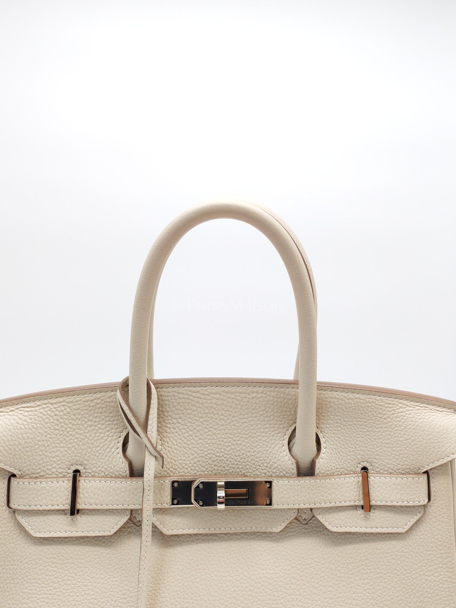 Birkin 30 in Craie Togo Leather Palladium Hardware Stamp C(2018) w/ Free Twilly | Purse Maison Luxury Bags Shop