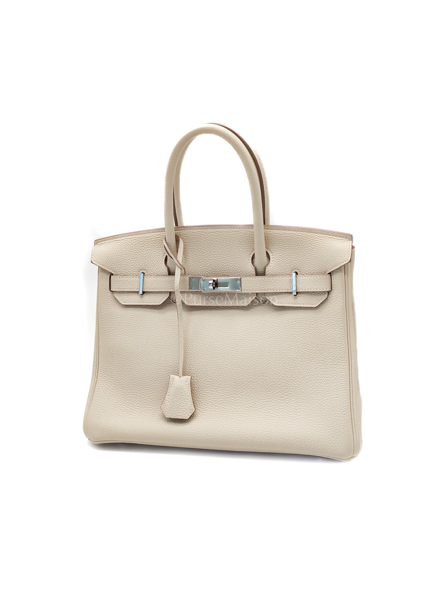 Birkin 30 in Craie Togo Leather Palladium Hardware Stamp C(2018) w/ Free Twilly | Purse Maison Luxury Bags Shop