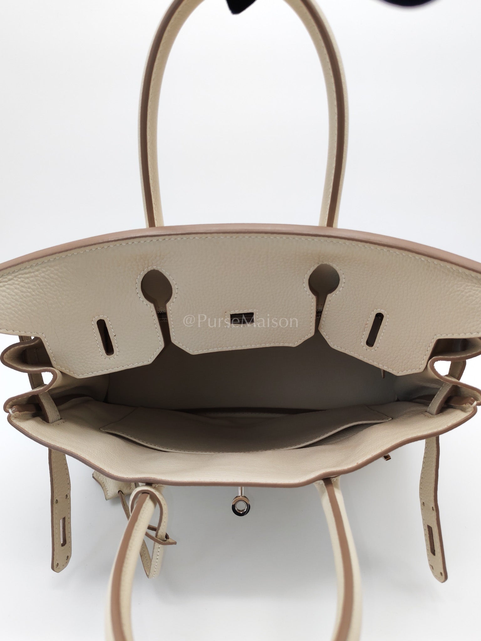 Birkin 30 in Craie Togo Leather Palladium Hardware Stamp C(2018) w/ Free Twilly | Purse Maison Luxury Bags Shop