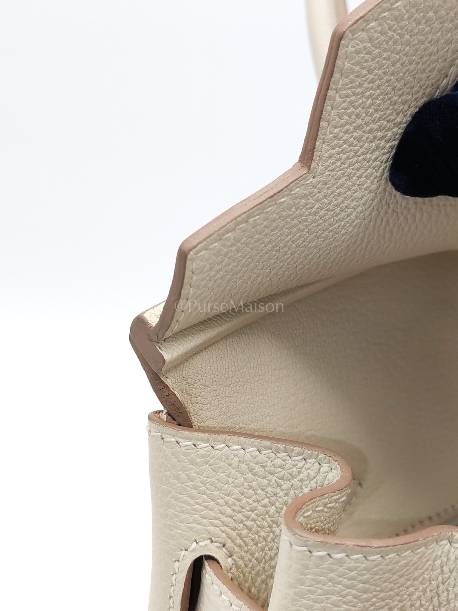 Birkin 30 in Craie Togo Leather Palladium Hardware Stamp C(2018) w/ Free Twilly | Purse Maison Luxury Bags Shop