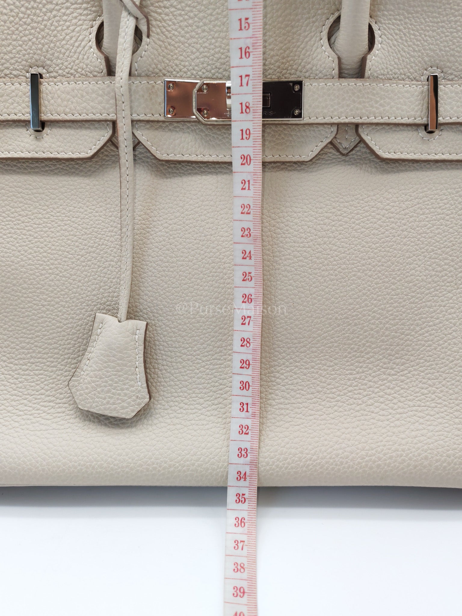 Birkin 30 in Craie Togo Leather Palladium Hardware Stamp C(2018) w/ Free Twilly | Purse Maison Luxury Bags Shop