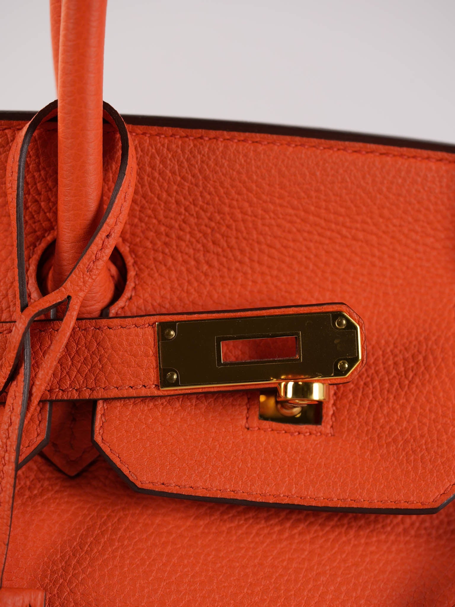 Birkin 30 in Orange Poppy Veau Togo & Gold Hardware Stamp A | Purse Maison Luxury Bags Shop