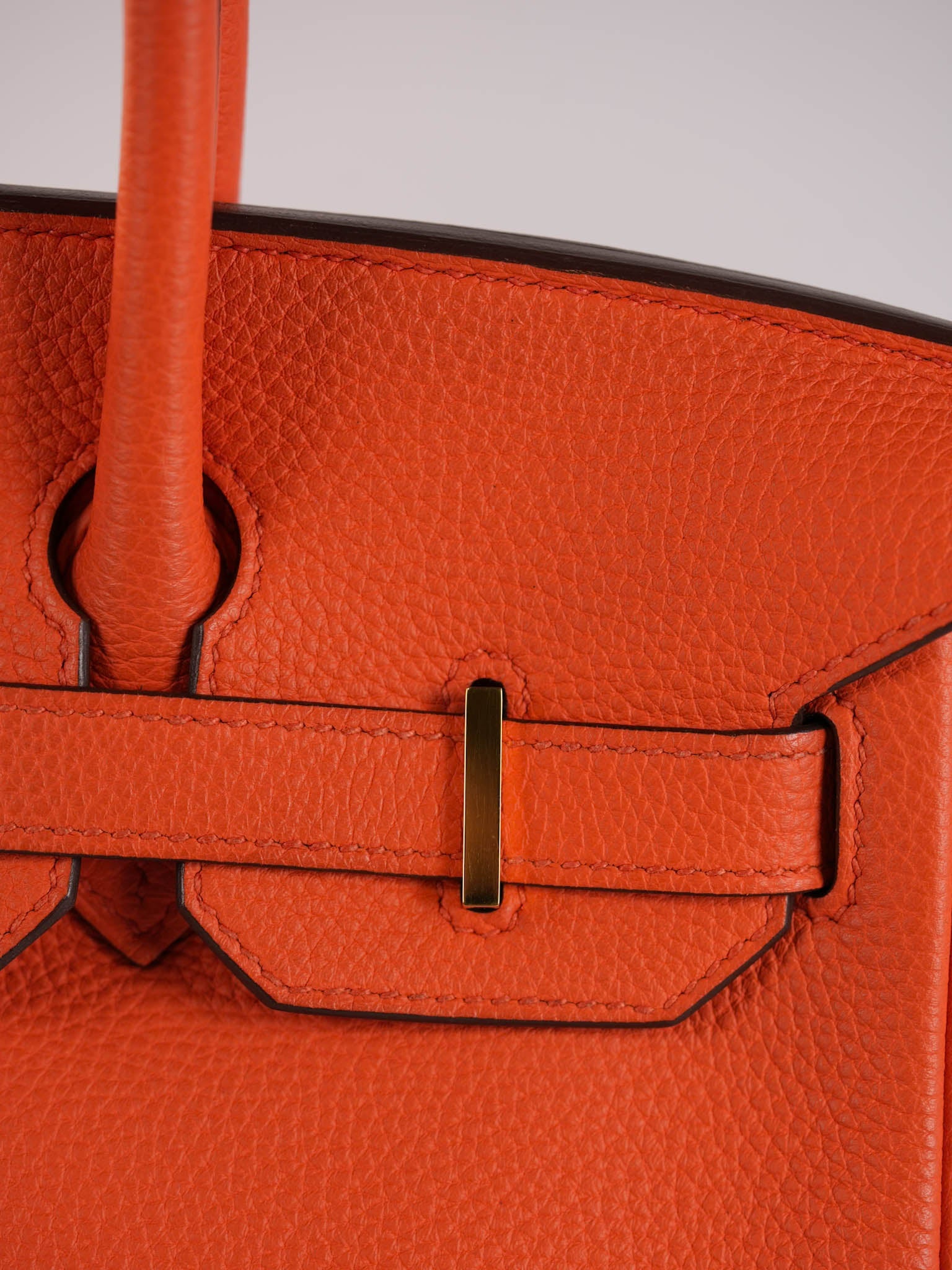 Birkin 30 in Orange Poppy Veau Togo & Gold Hardware Stamp A | Purse Maison Luxury Bags Shop