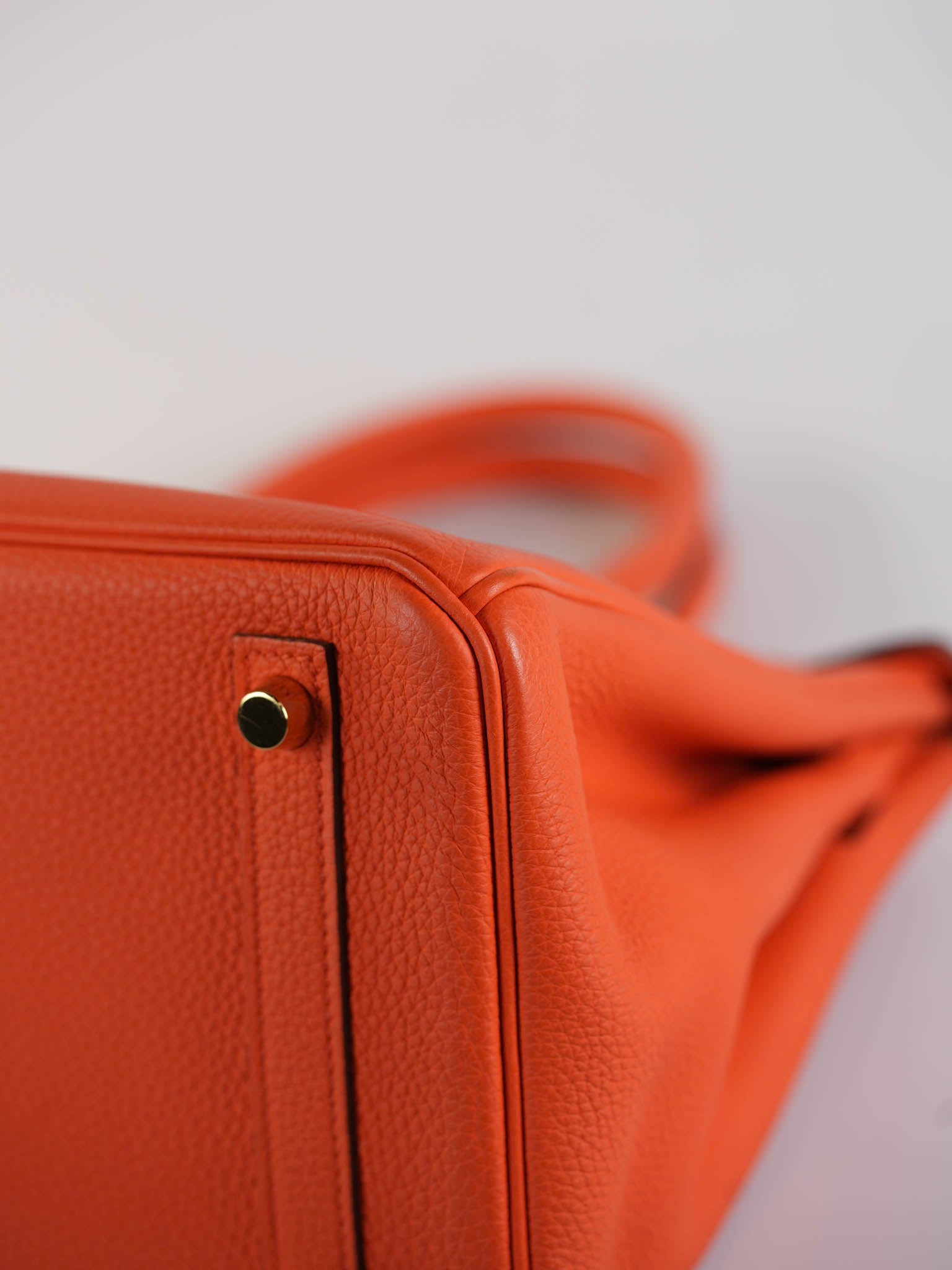 Birkin 30 in Orange Poppy Veau Togo & Gold Hardware Stamp A | Purse Maison Luxury Bags Shop