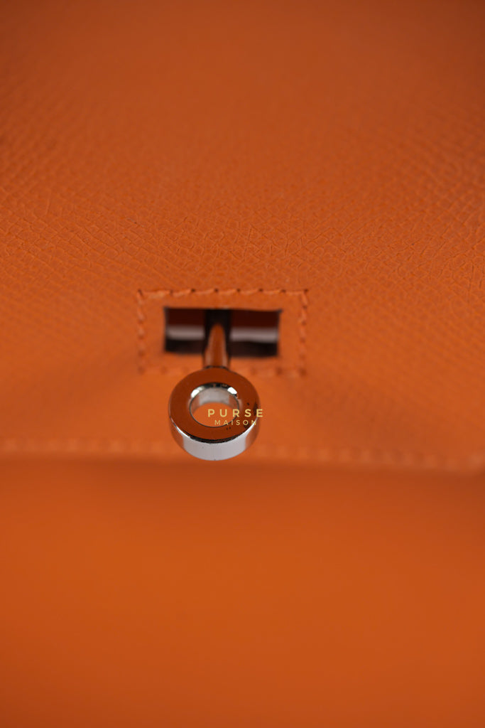 Birkin 30 in Orange Veau Epsom & Palladium Hardware Stamp Square Q | Purse Maison Luxury Bags Shop