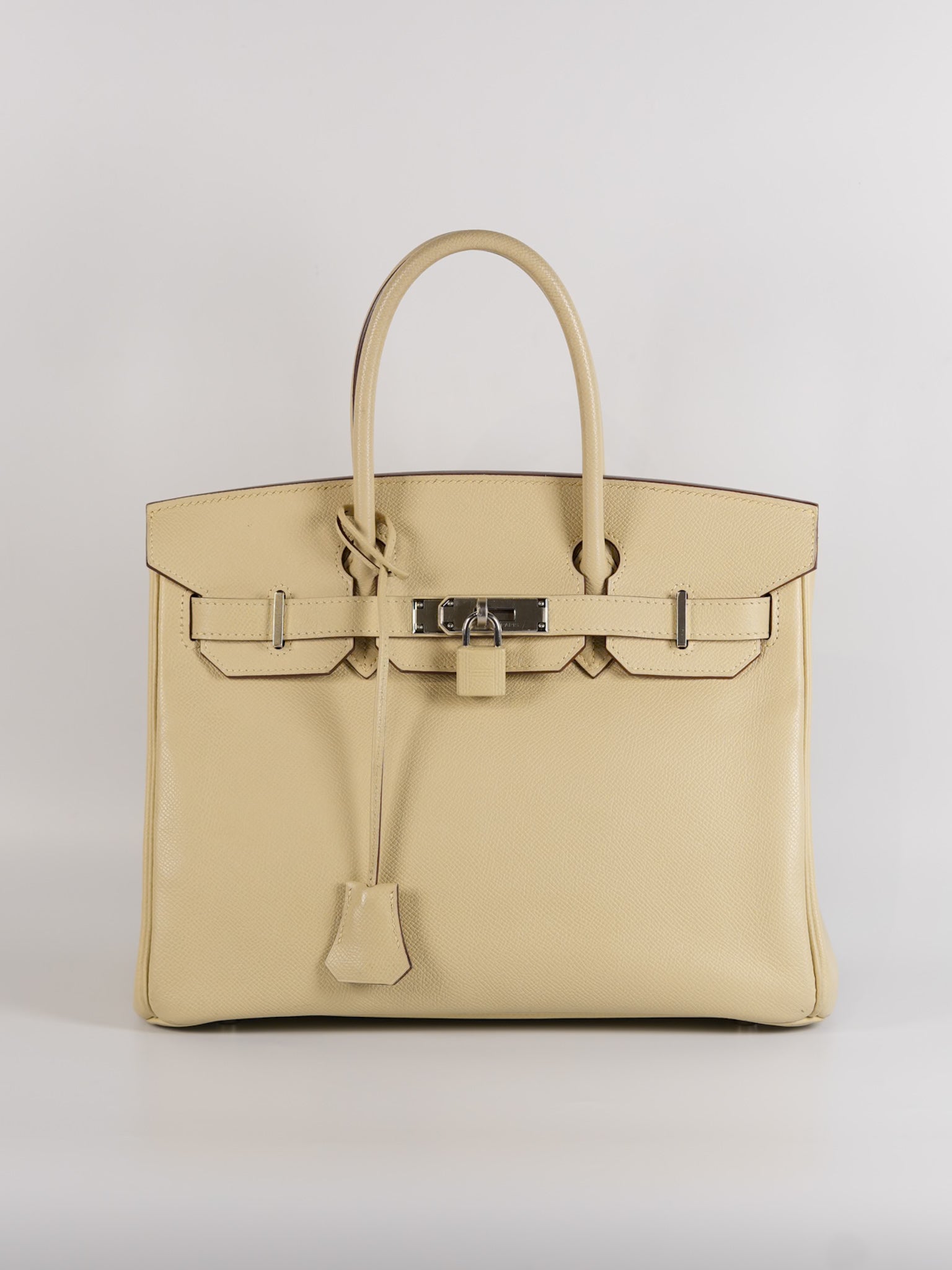 Birkin 30 in Parchemin Epsom Leather & Palladium Hardware Stamp Square M | Purse Maison Luxury Bags Shop