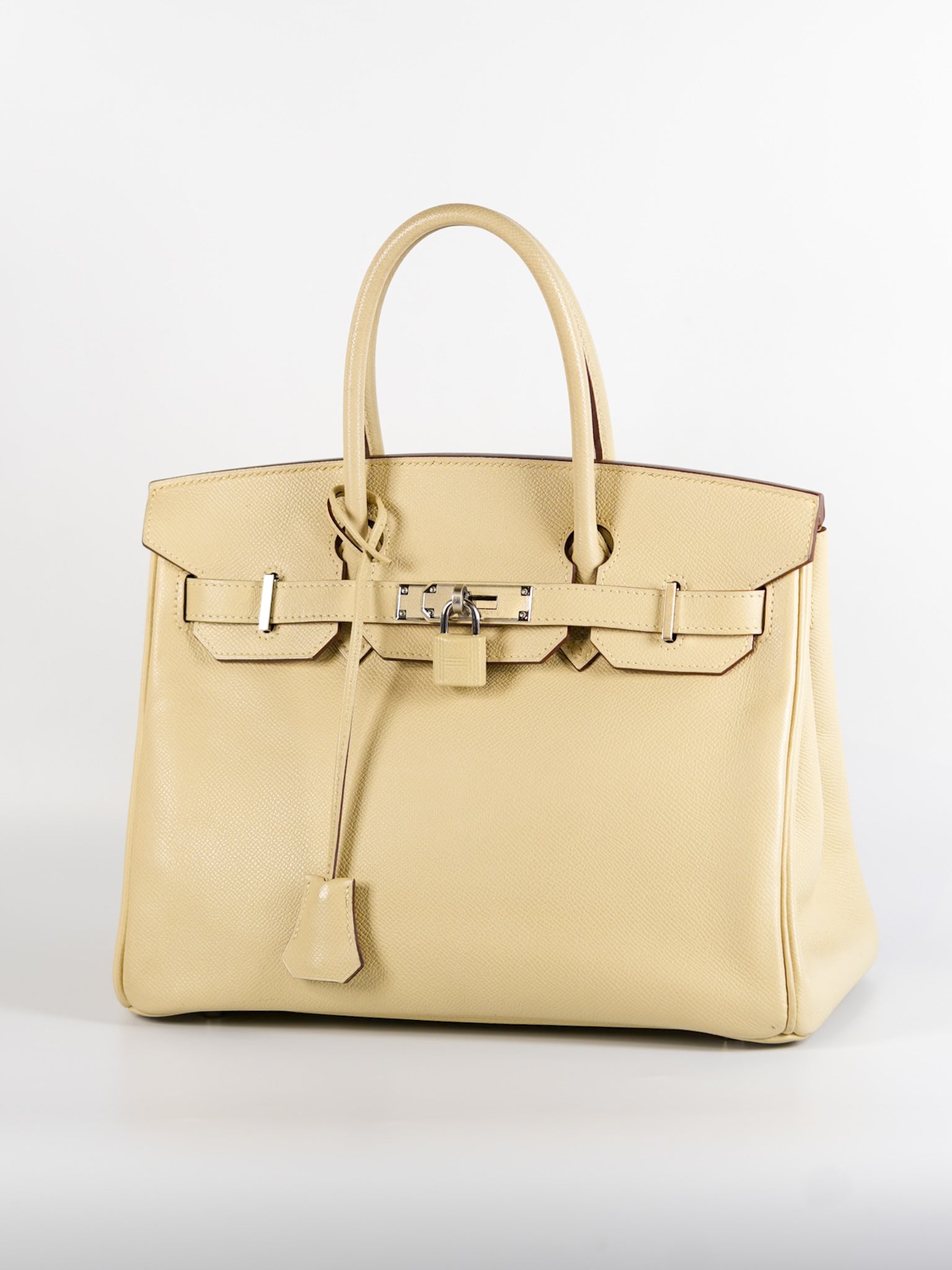 Birkin 30 in Parchemin Epsom Leather & Palladium Hardware Stamp Square M | Purse Maison Luxury Bags Shop