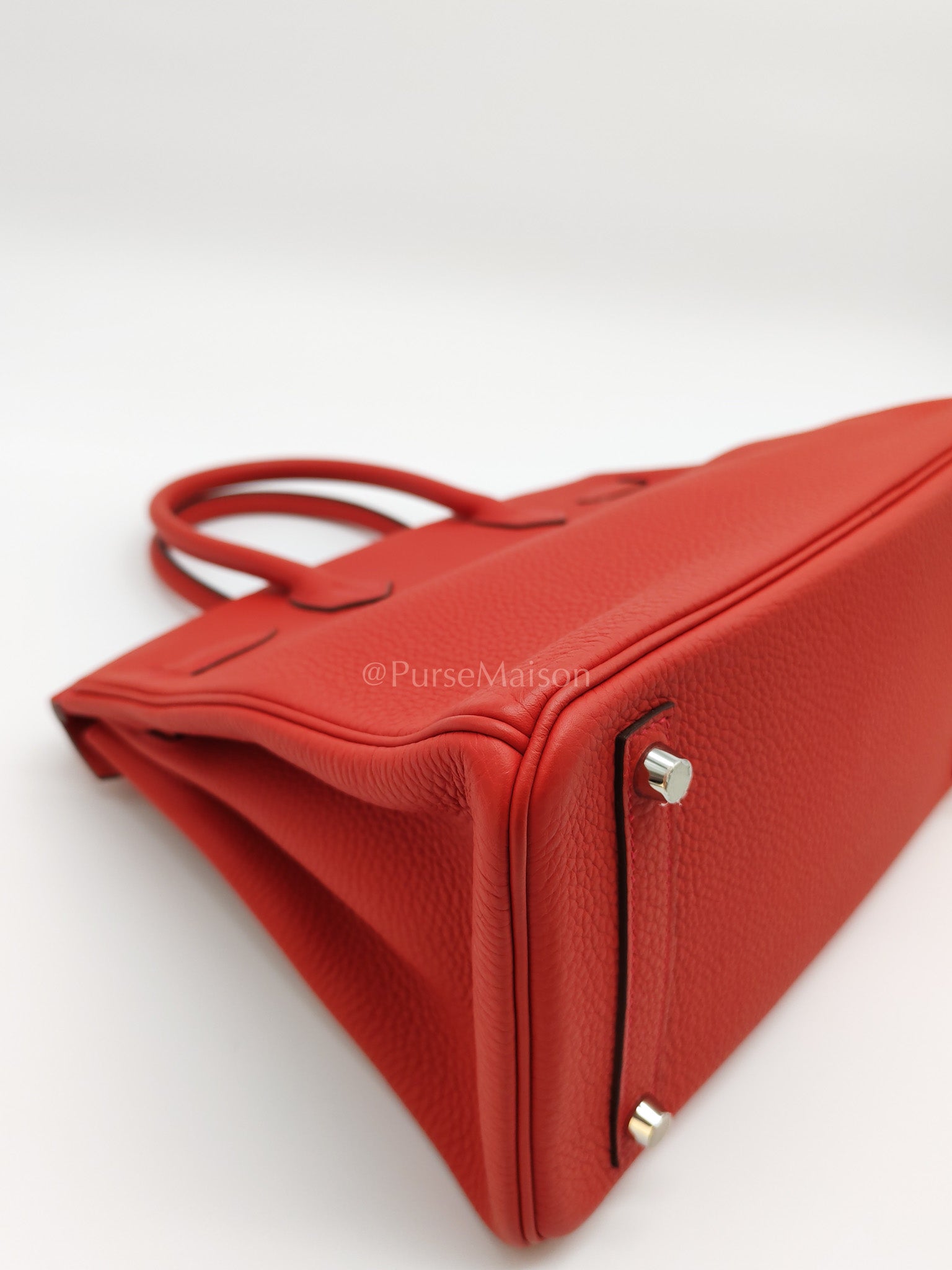 Birkin 30 in Rouge Pivoine Togo Leather Palladium Hardware Stamp A(2017) | Purse Maison Luxury Bags Shop