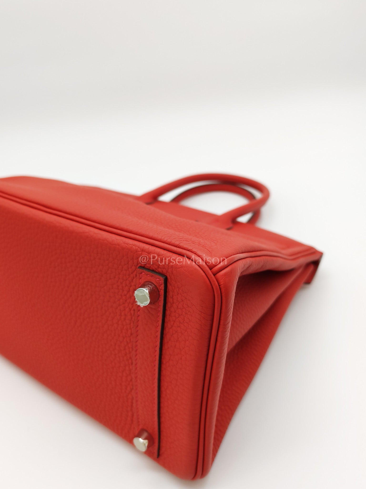 Birkin 30 in Rouge Pivoine Togo Leather Palladium Hardware Stamp A(2017) | Purse Maison Luxury Bags Shop