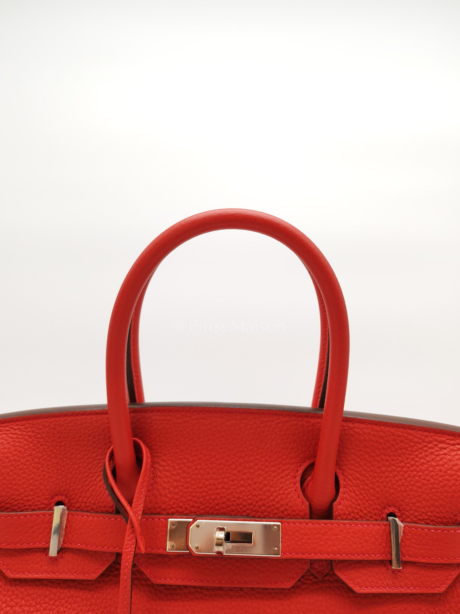 Birkin 30 in Rouge Pivoine Togo Leather Palladium Hardware Stamp A(2017) | Purse Maison Luxury Bags Shop