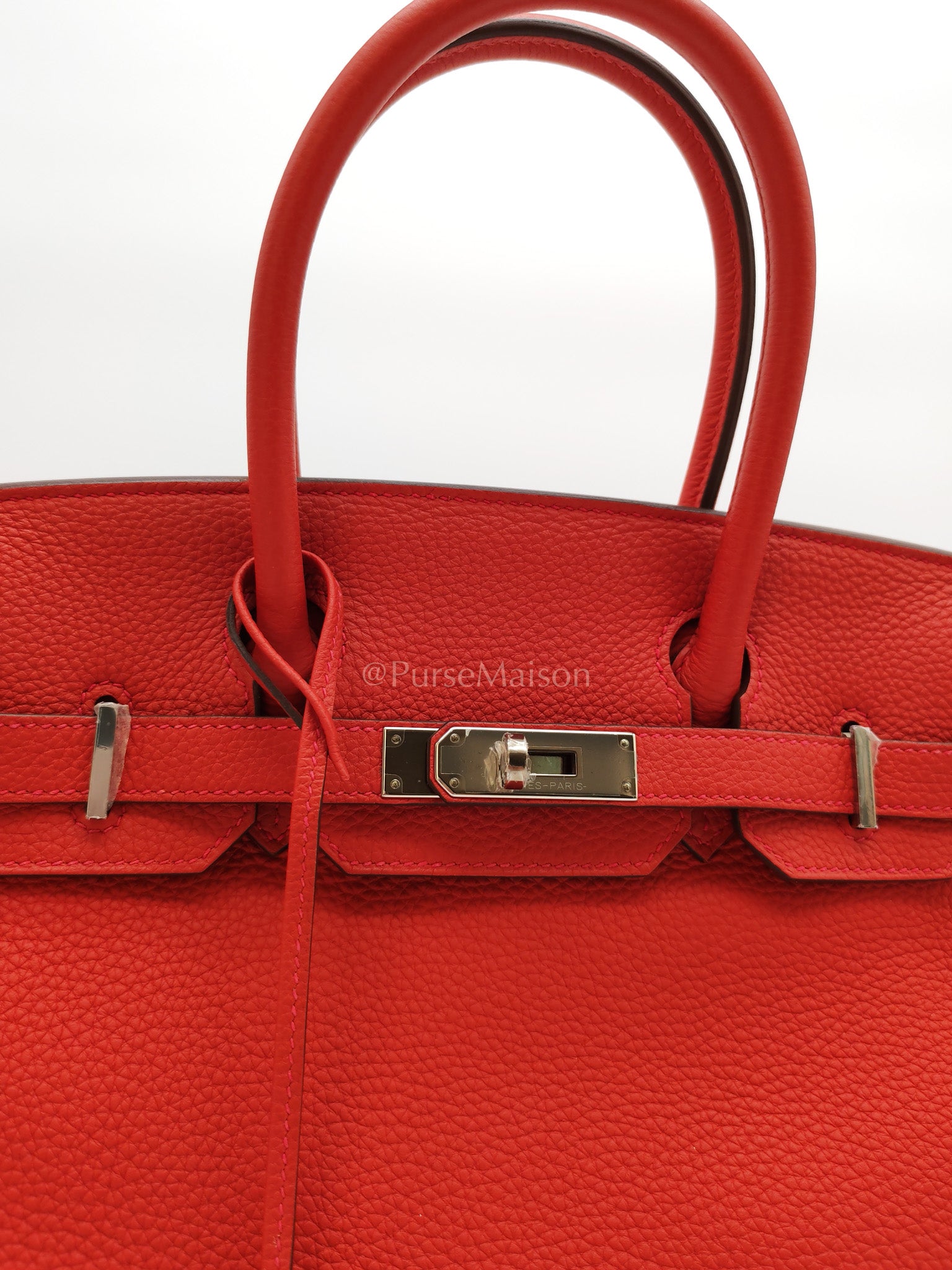 Birkin 30 in Rouge Pivoine Togo Leather Palladium Hardware Stamp A(2017) | Purse Maison Luxury Bags Shop