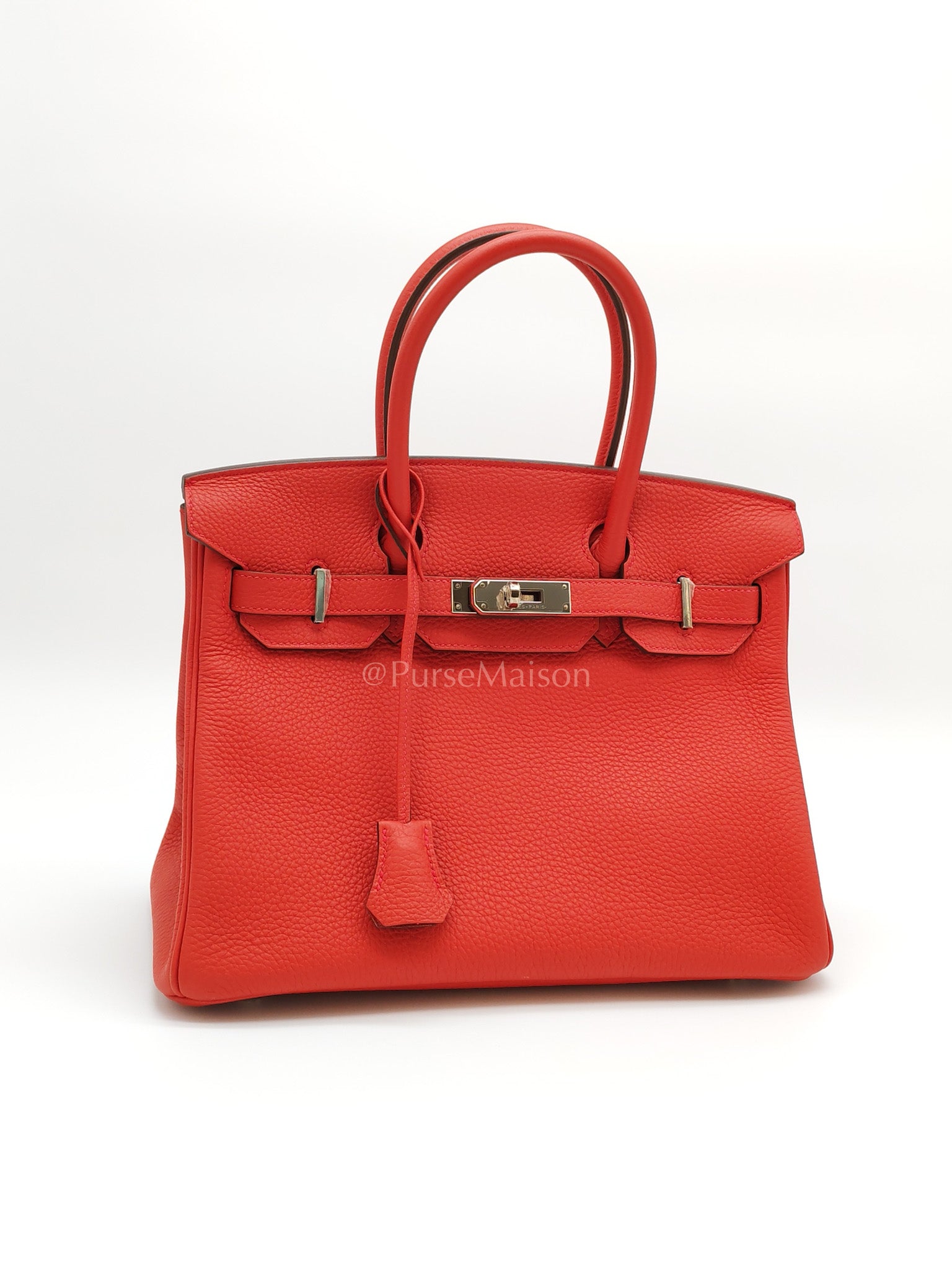 Birkin 30 in Rouge Pivoine Togo Leather Palladium Hardware Stamp A(2017) | Purse Maison Luxury Bags Shop