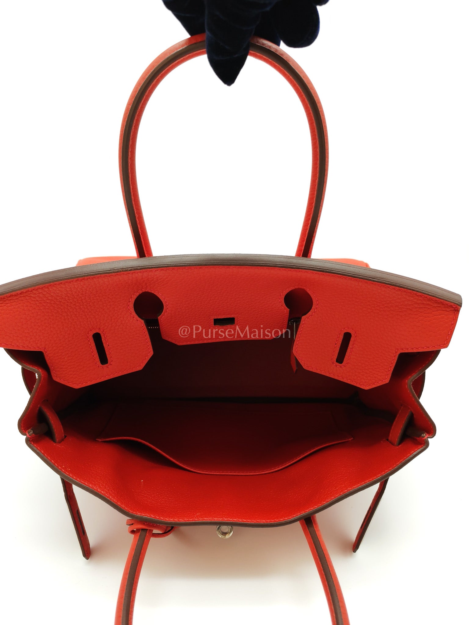 Birkin 30 in Rouge Pivoine Togo Leather Palladium Hardware Stamp A(2017) | Purse Maison Luxury Bags Shop