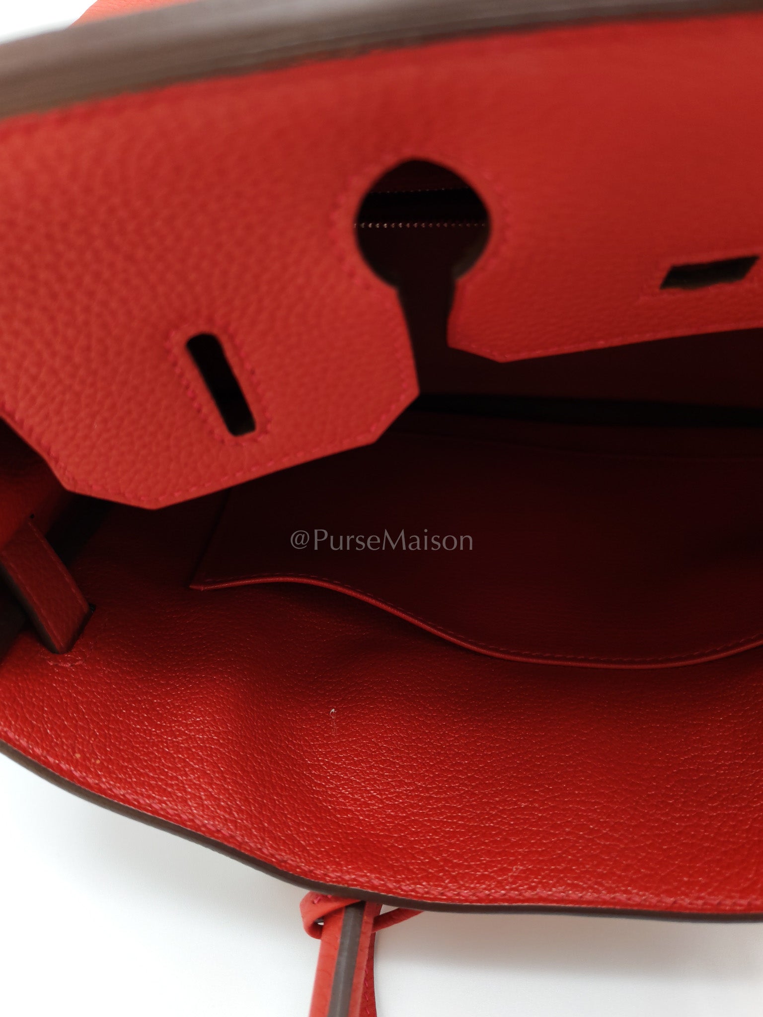 Birkin 30 in Rouge Pivoine Togo Leather Palladium Hardware Stamp A(2017) | Purse Maison Luxury Bags Shop