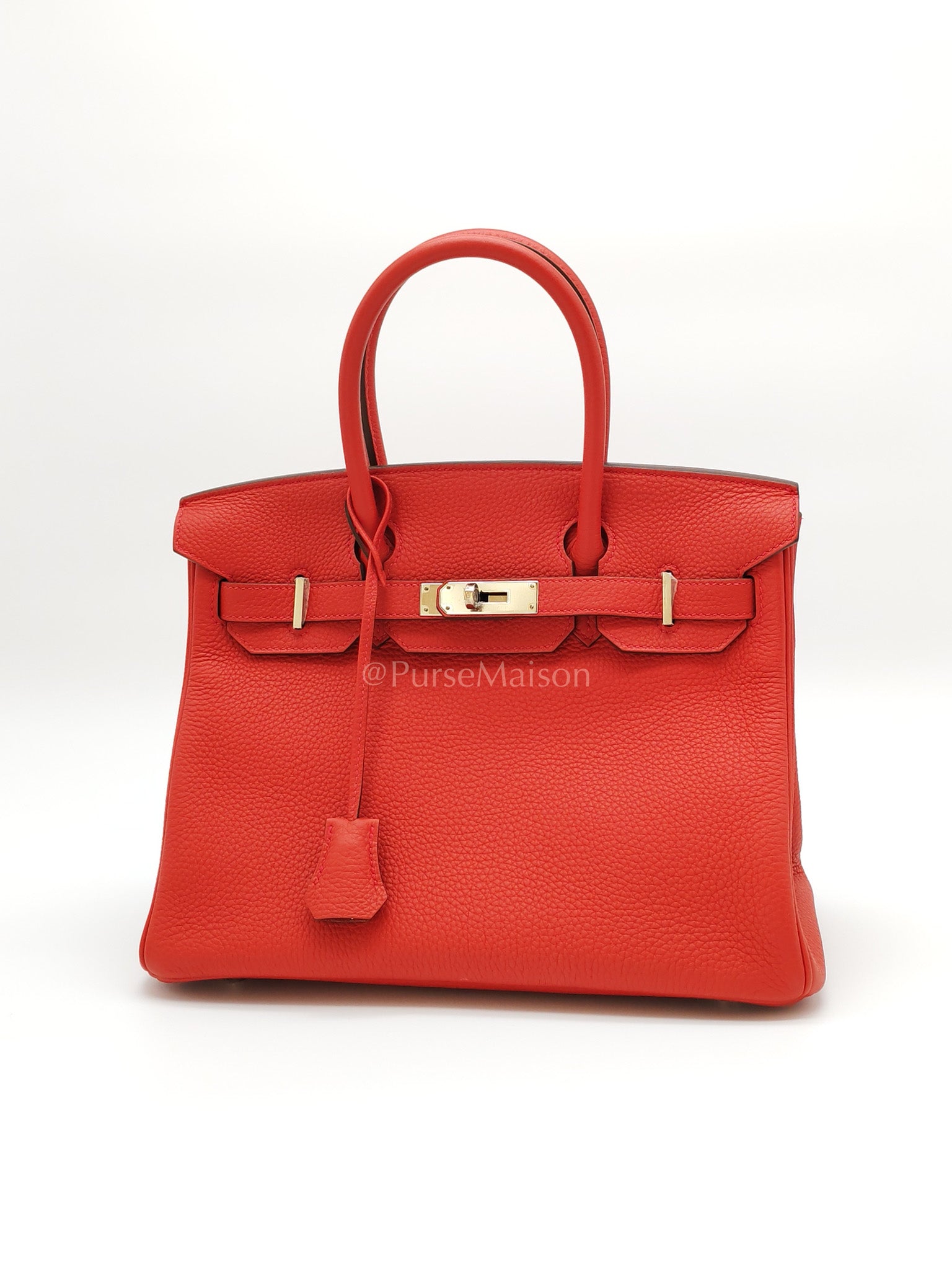 Birkin 30 in Rouge Pivoine Togo Leather Palladium Hardware Stamp A(2017) | Purse Maison Luxury Bags Shop