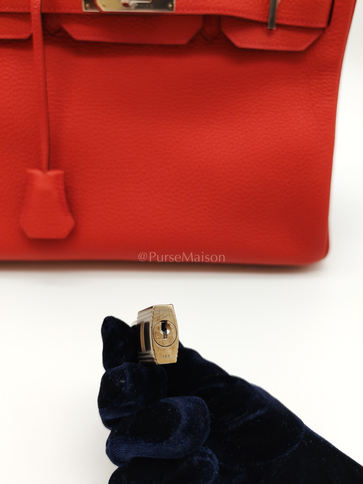 Birkin 30 in Rouge Pivoine Togo Leather Palladium Hardware Stamp A(2017) | Purse Maison Luxury Bags Shop