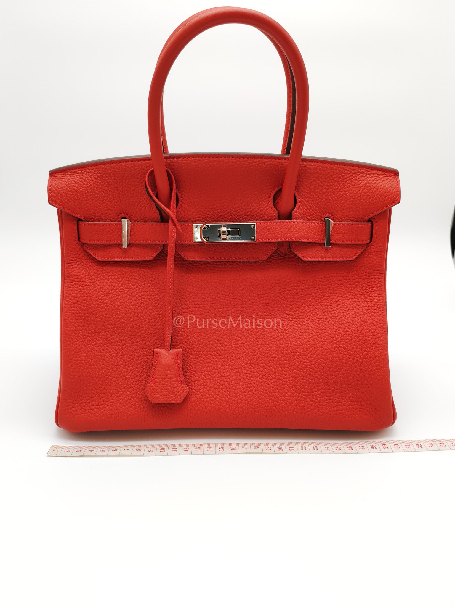 Birkin 30 in Rouge Pivoine Togo Leather Palladium Hardware Stamp A(2017) | Purse Maison Luxury Bags Shop
