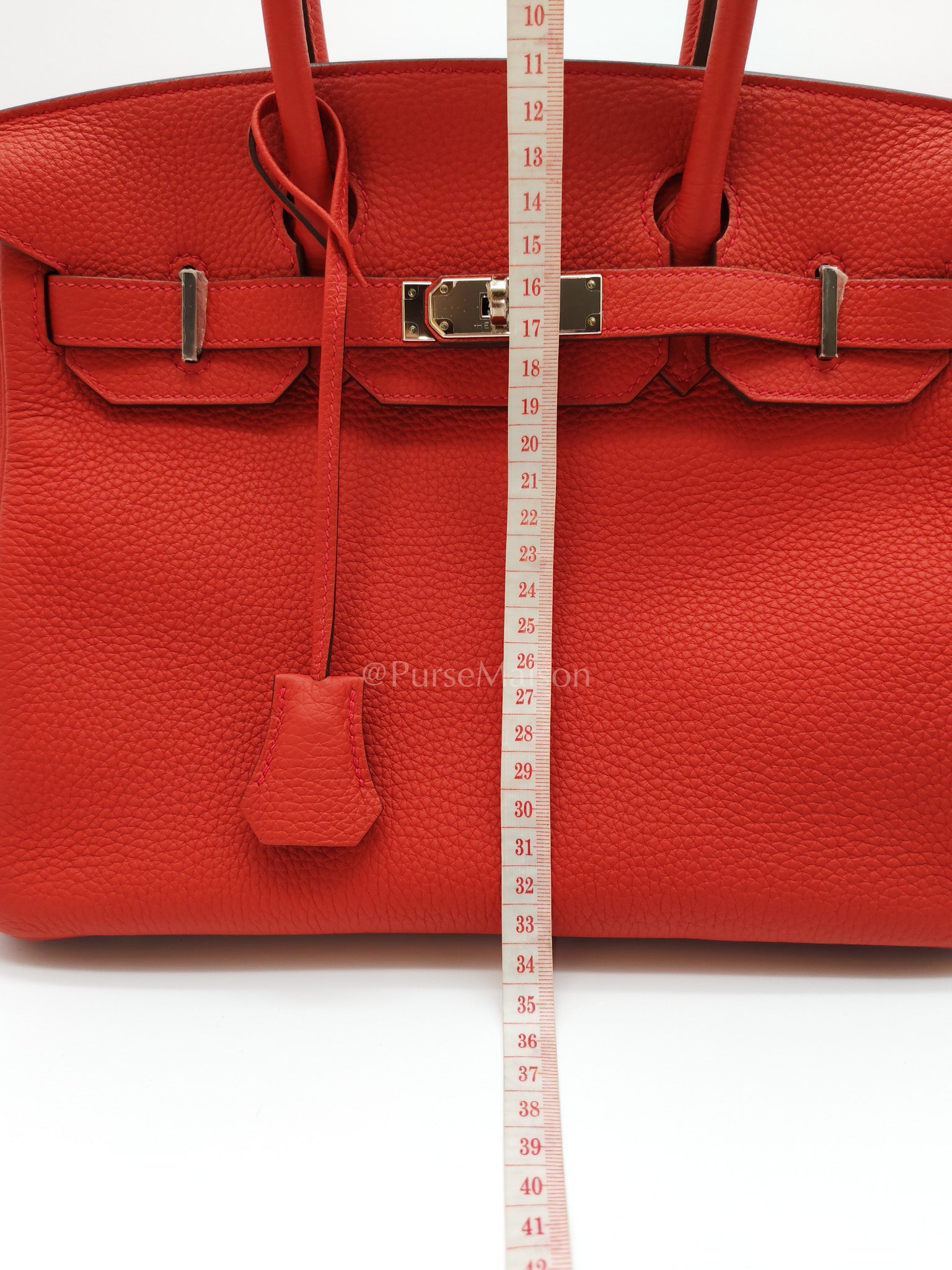 Birkin 30 in Rouge Pivoine Togo Leather Palladium Hardware Stamp A(2017) | Purse Maison Luxury Bags Shop