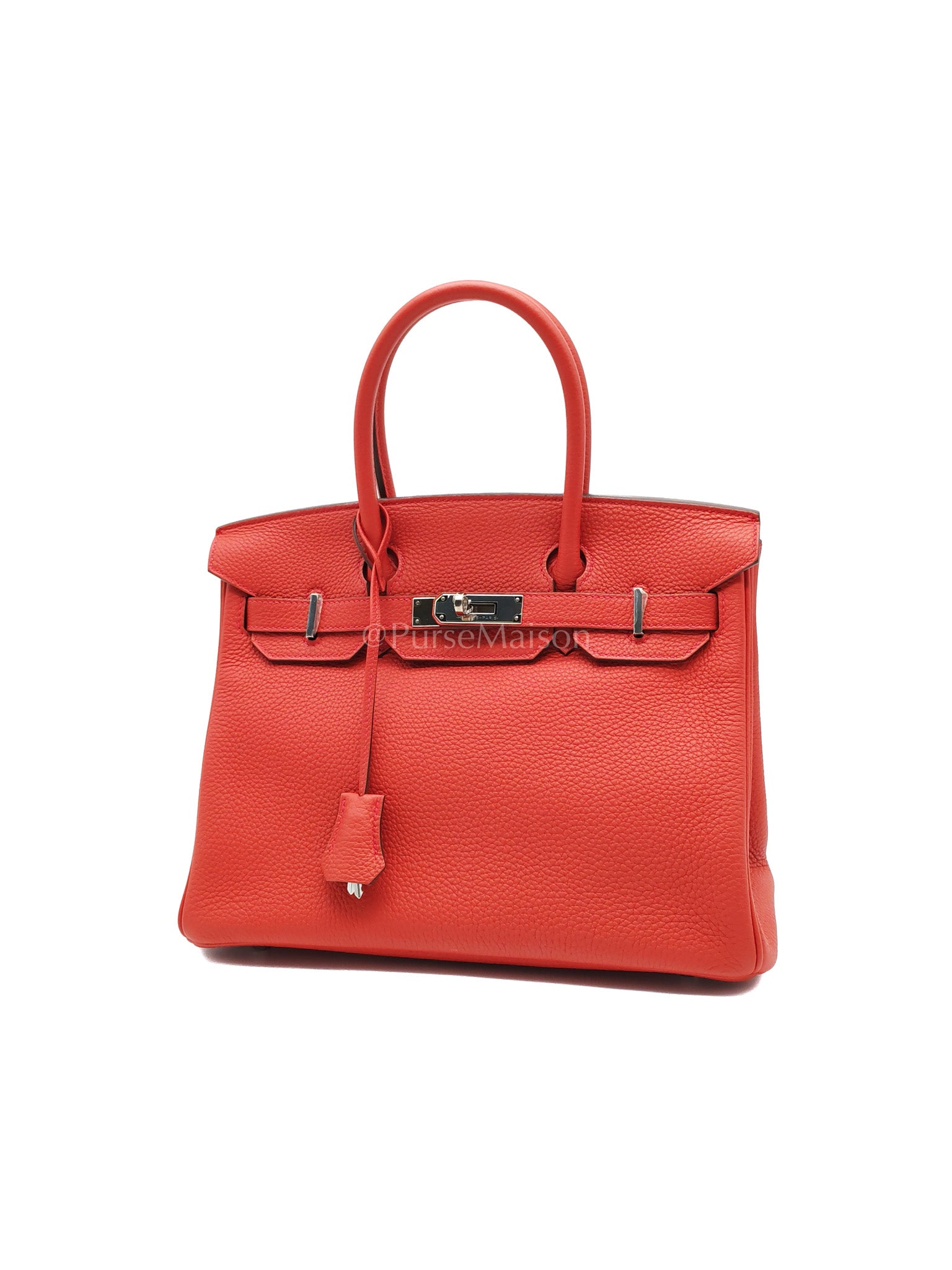 Birkin 30 in Rouge Pivoine Togo Leather Palladium Hardware Stamp A(2017) | Purse Maison Luxury Bags Shop