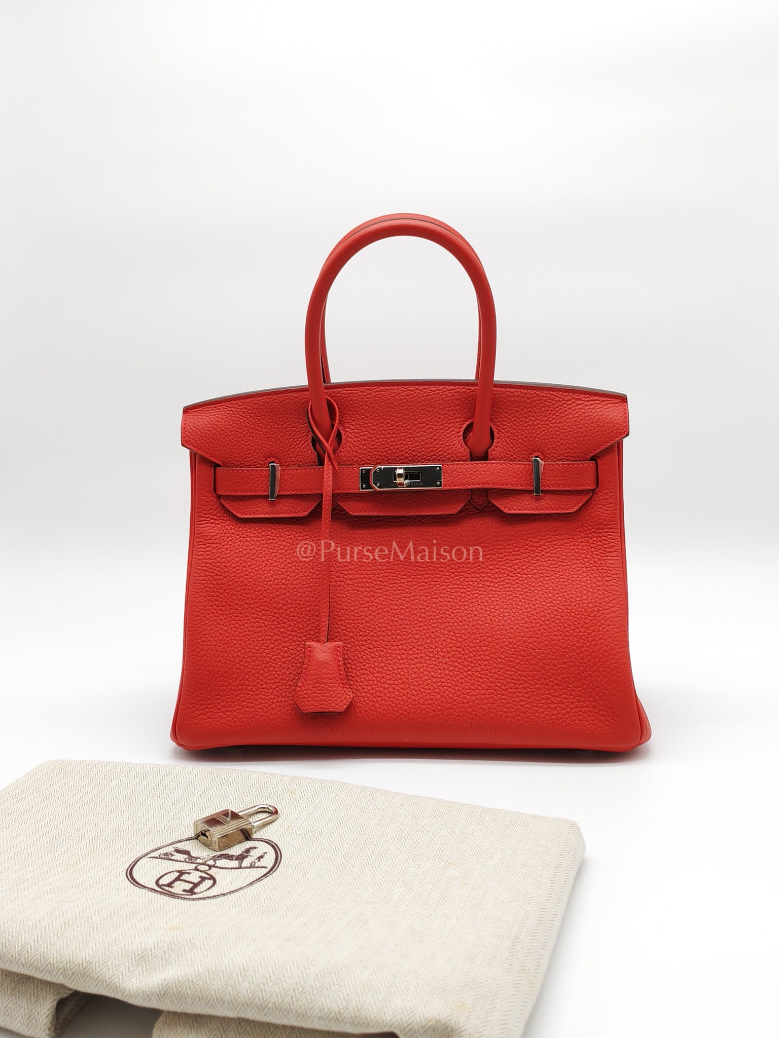 Birkin 30 in Rouge Pivoine Togo Leather Palladium Hardware Stamp A(2017) | Purse Maison Luxury Bags Shop