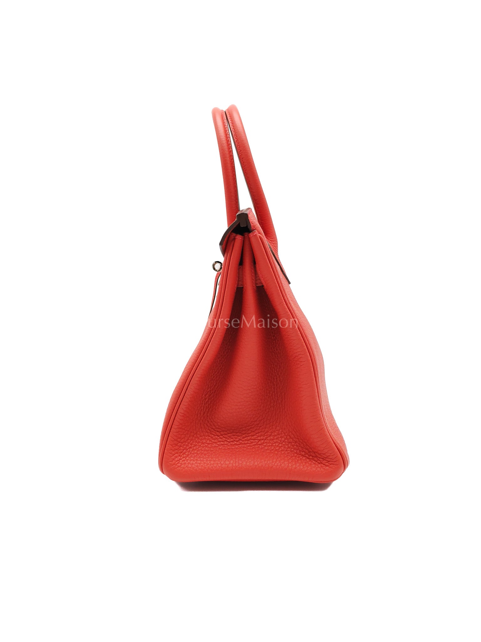 Birkin 30 in Rouge Pivoine Togo Leather Palladium Hardware Stamp A(2017) | Purse Maison Luxury Bags Shop