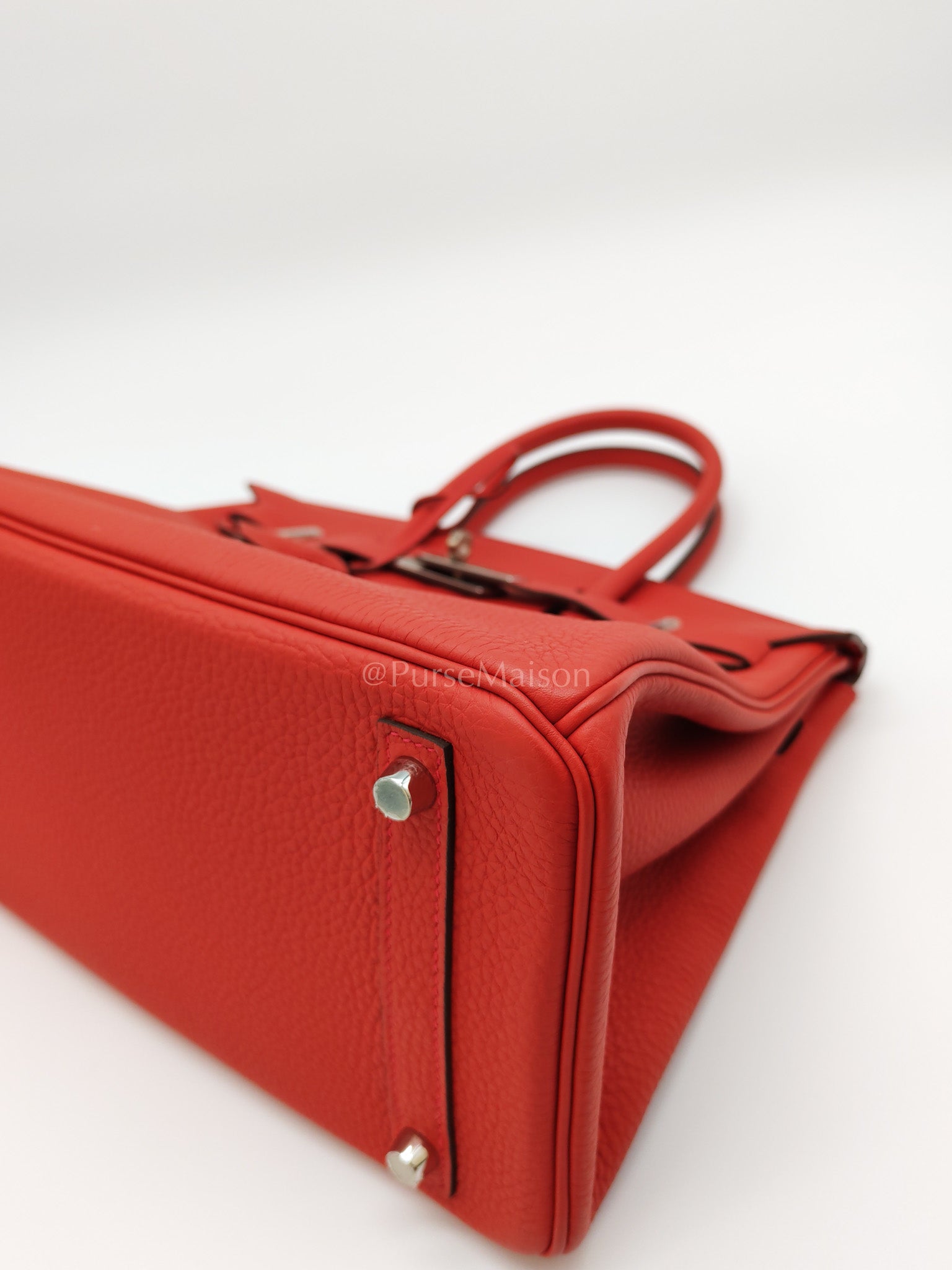 Birkin 30 in Rouge Pivoine Togo Leather Palladium Hardware Stamp A(2017) | Purse Maison Luxury Bags Shop