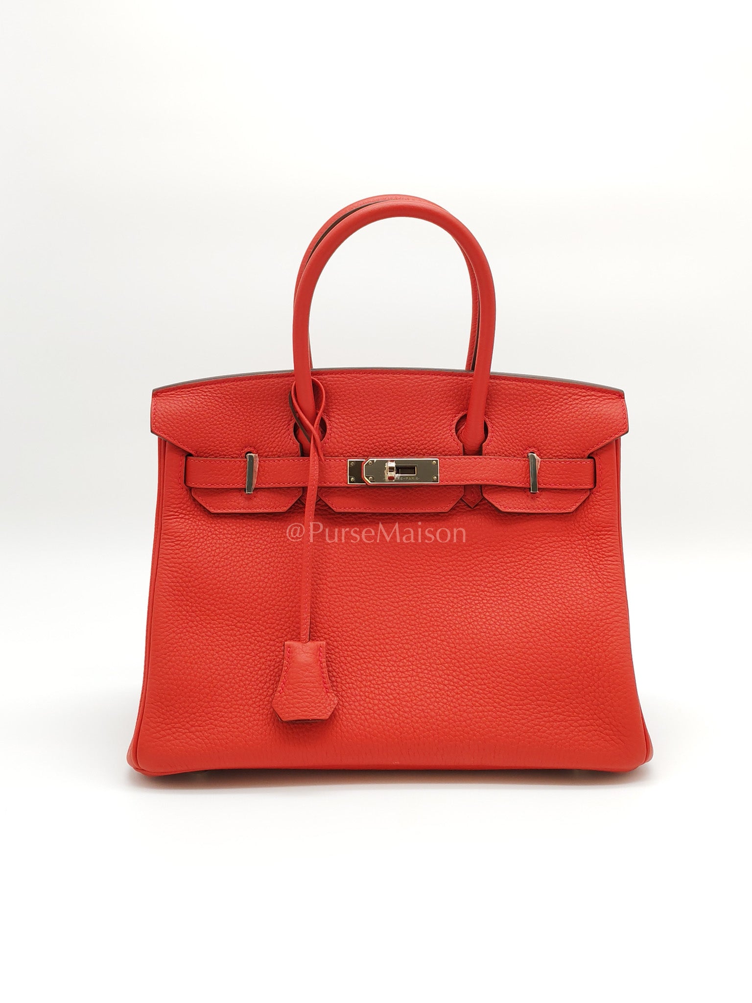 Birkin 30 in Rouge Pivoine Togo Leather Palladium Hardware Stamp A(2017) | Purse Maison Luxury Bags Shop