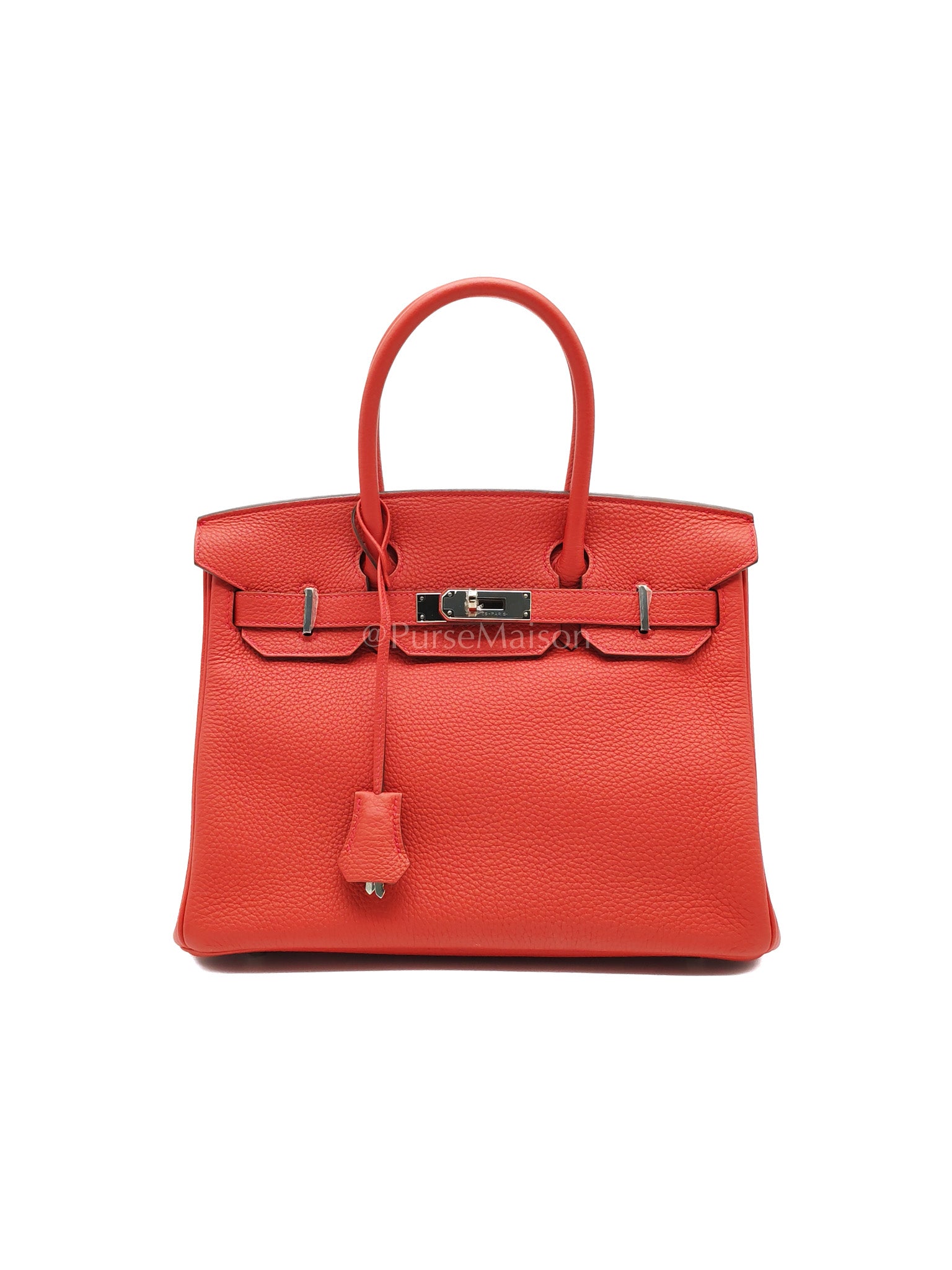 Birkin 30 in Rouge Pivoine Togo Leather Palladium Hardware Stamp A(2017) | Purse Maison Luxury Bags Shop