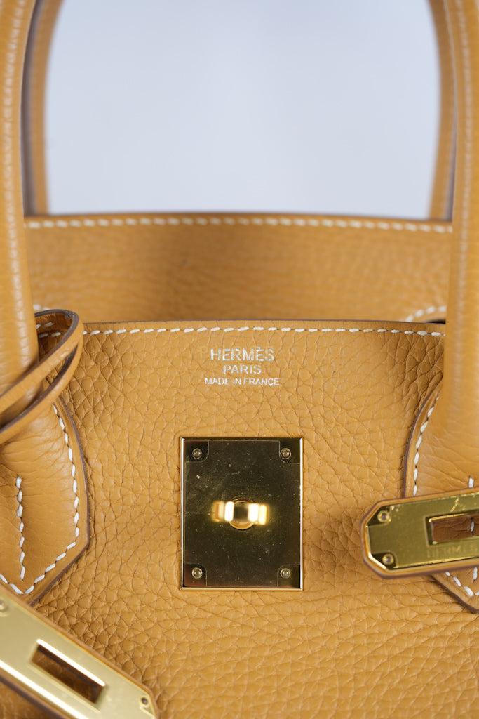 Birkin 30 Naturel Sable in Togo Leather & Gold Hardware Stamp T (2015) | Purse Maison Luxury Bags Shop