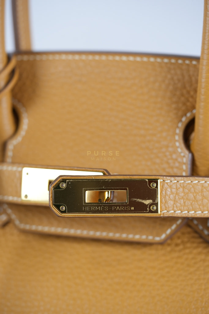 Birkin 30 Naturel Sable in Togo Leather & Gold Hardware Stamp T (2015) | Purse Maison Luxury Bags Shop