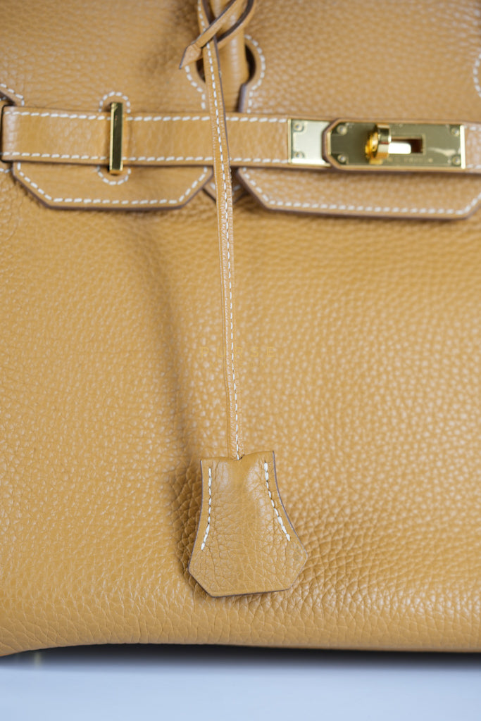 Birkin 30 Naturel Sable in Togo Leather & Gold Hardware Stamp T (2015) | Purse Maison Luxury Bags Shop