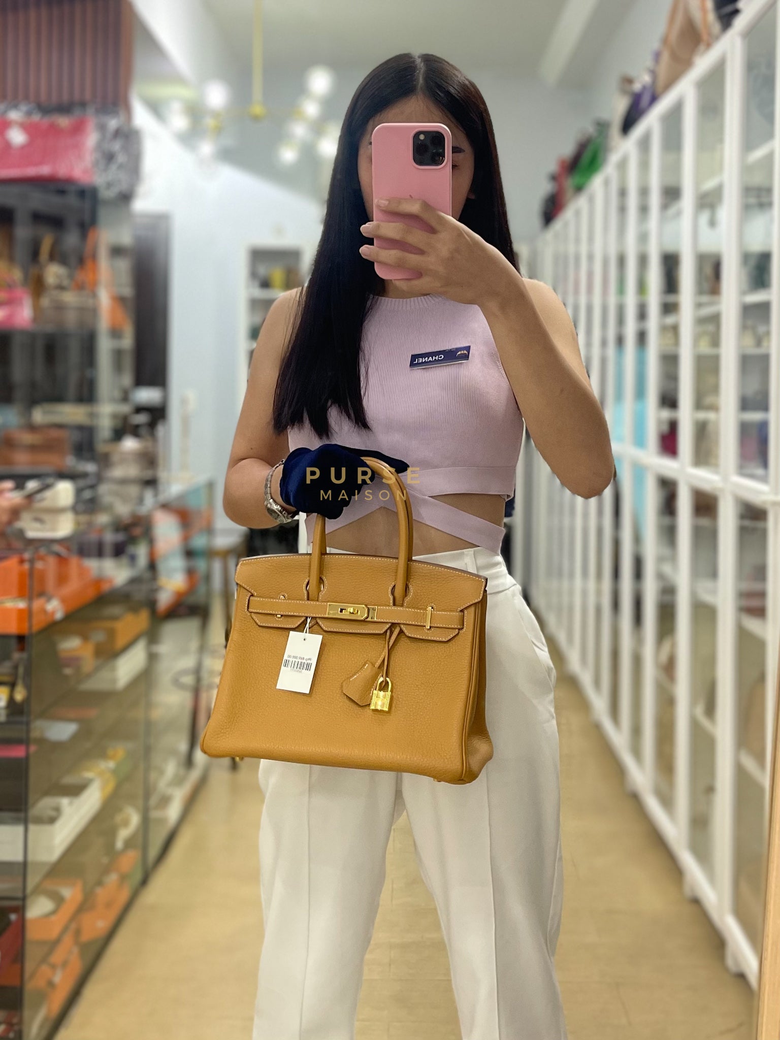 Birkin 30 Naturel Sable in Togo Leather & Gold Hardware Stamp T (2015) | Purse Maison Luxury Bags Shop