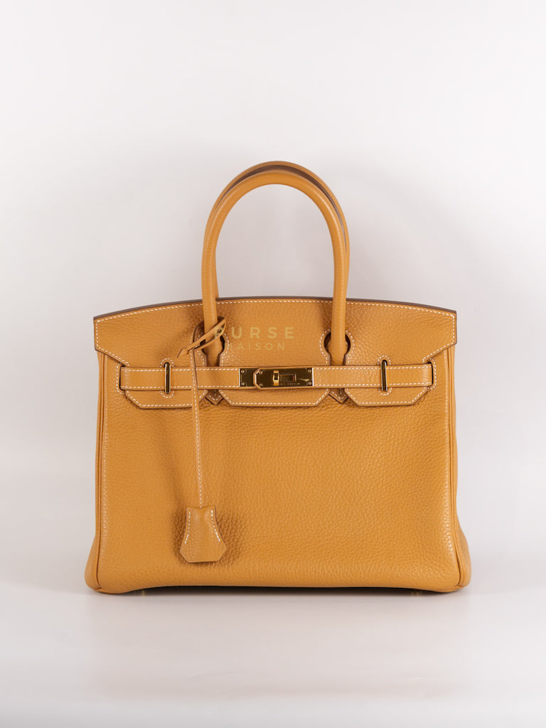 Birkin 30 Naturel Sable in Togo Leather & Gold Hardware Stamp T (2015) | Purse Maison Luxury Bags Shop