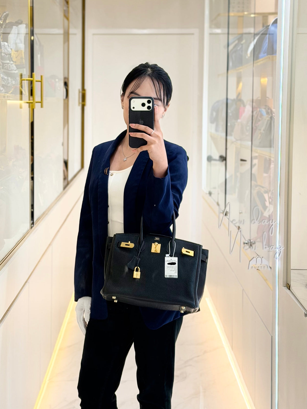 Birkin 30 Noir/Black Togo Leather in Gold Hardware Stamp N Square(2010) | Purse Maison Luxury Bags Shop