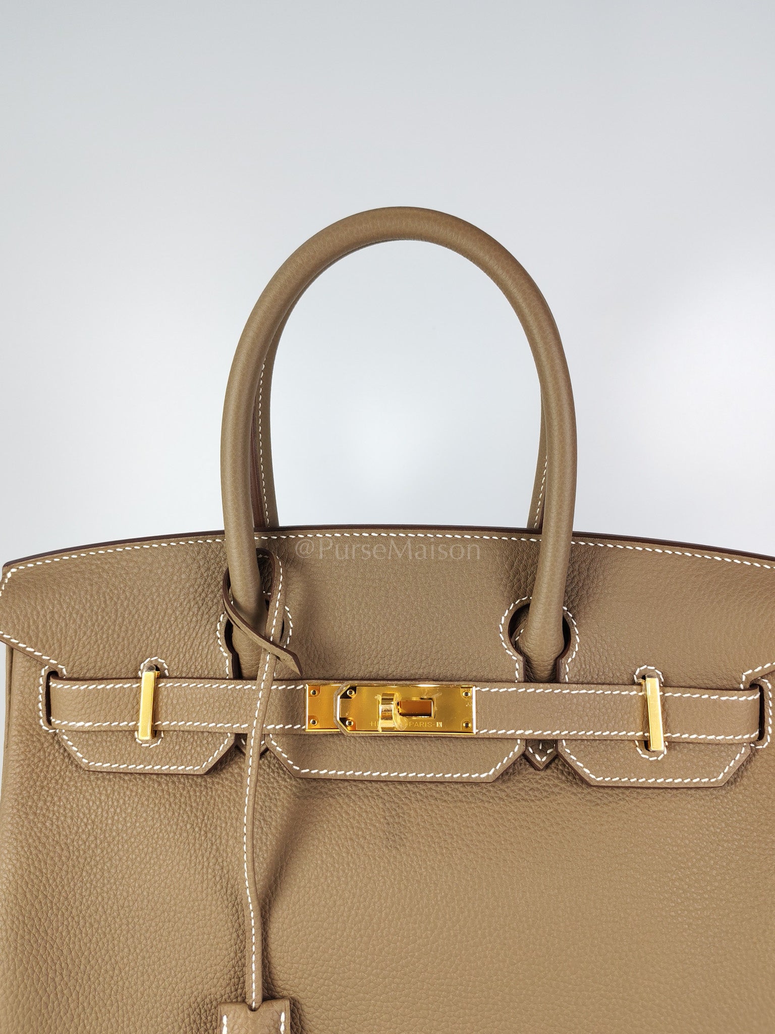 Birkin 30 Retourne Etoupe in Togo Leather and Gold Hardware Stamp W (2024) | Purse Maison Luxury Bags Shop