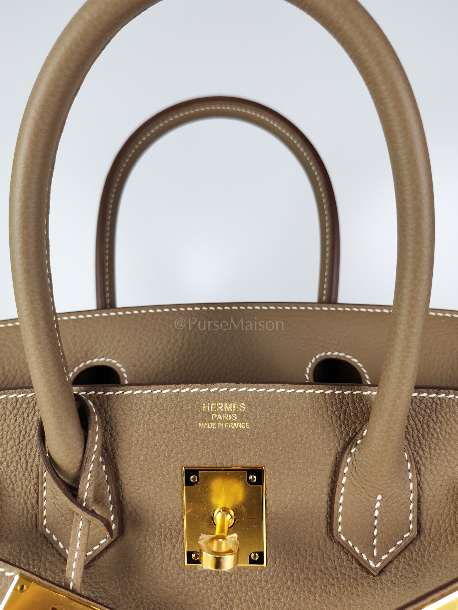 Birkin 30 Retourne Etoupe in Togo Leather and Gold Hardware Stamp W (2024) | Purse Maison Luxury Bags Shop