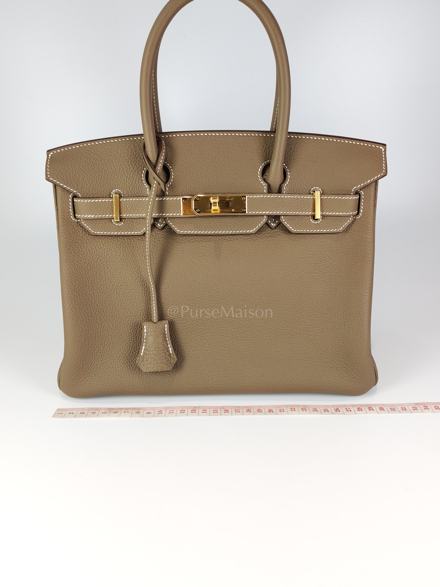 Birkin 30 Retourne Etoupe in Togo Leather and Gold Hardware Stamp W (2024) | Purse Maison Luxury Bags Shop