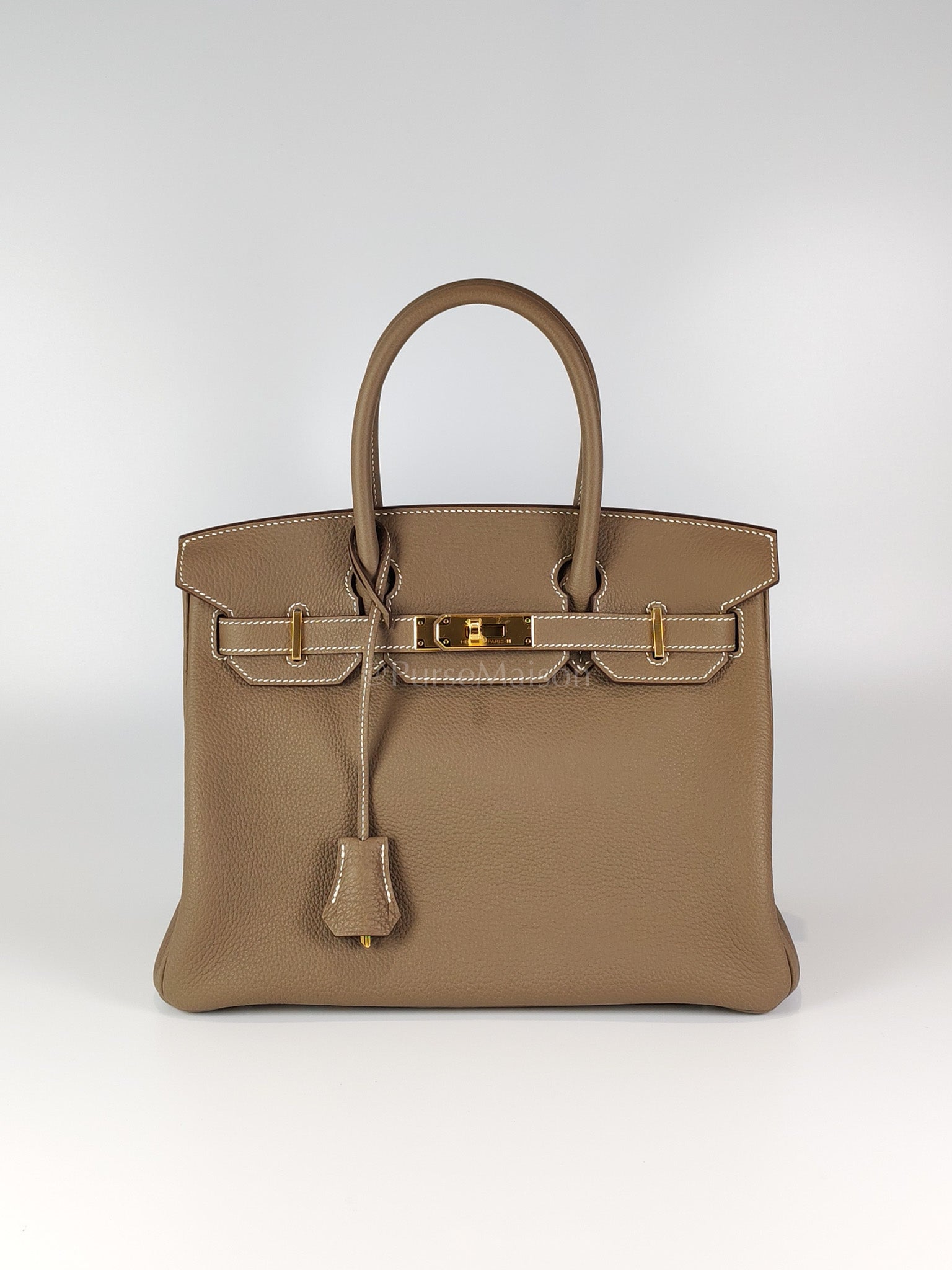 Birkin 30 Retourne Etoupe in Togo Leather and Gold Hardware Stamp W (2024) | Purse Maison Luxury Bags Shop