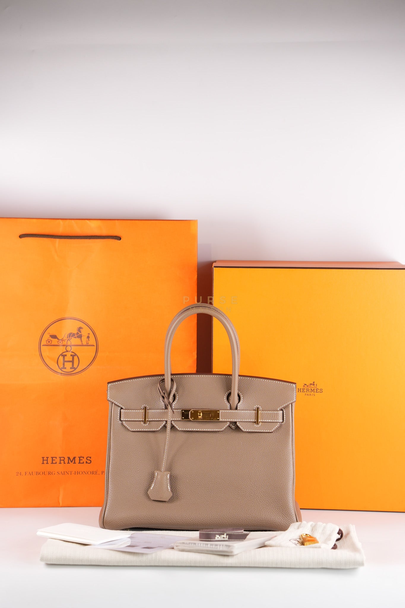 Birkin 30 Retourne Etoupe in Togo Leather and Gold Hardware Stamp Y (2020) | Purse Maison Luxury Bags Shop